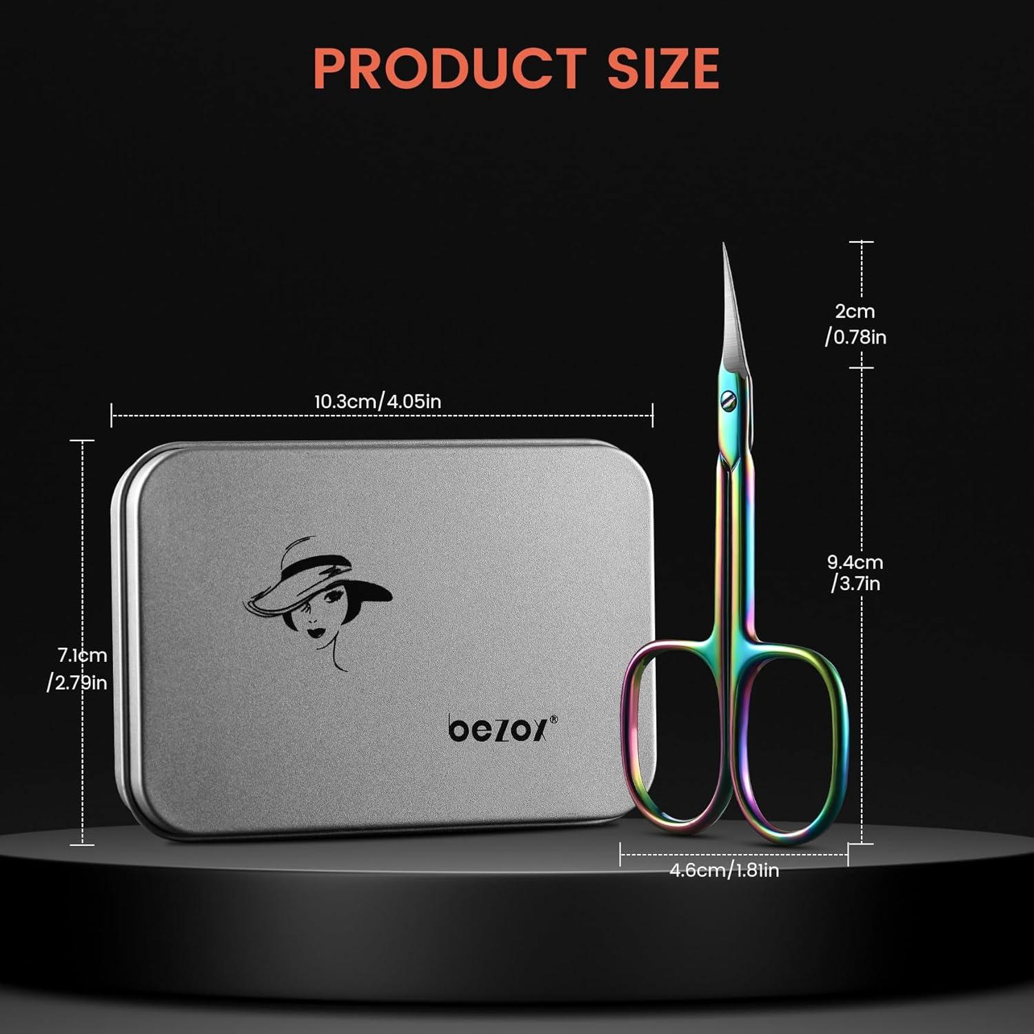 Tijeras Curvadas para Cutículas BEZOX - Acero Inoxidable 1.98 cm