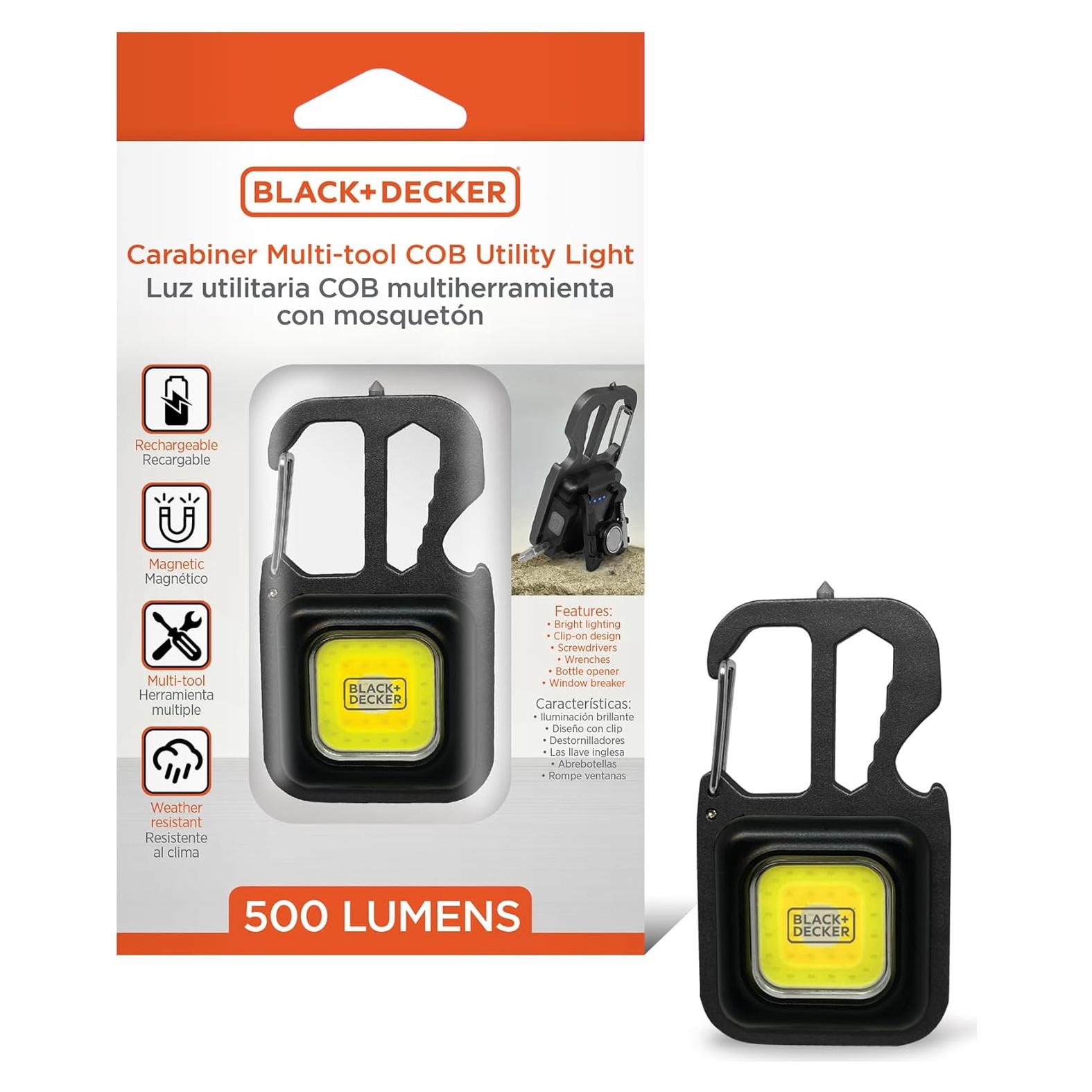 Luz de Utilidad COB 500 Lúmenes BLACK+DECKER Recargable USB