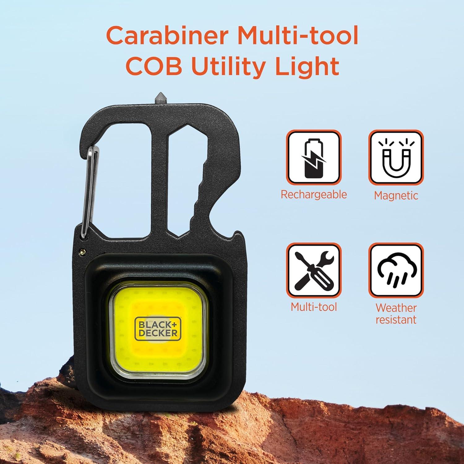 Luz de Utilidad COB 500 Lúmenes BLACK+DECKER Recargable USB