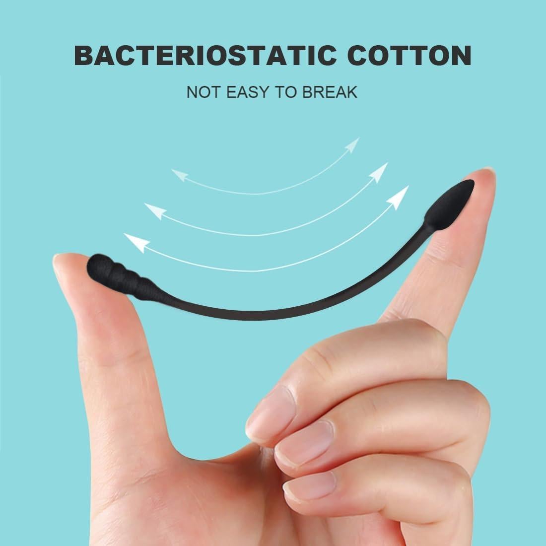 Hisopos de Algodón Doble Punta Negros Le Miju 200 Unidades