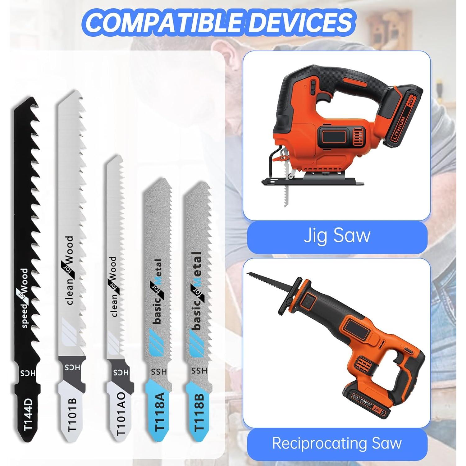 Juego de 25 Cuchillas de Sierra de Calar HCS Runhike para Black and Decker