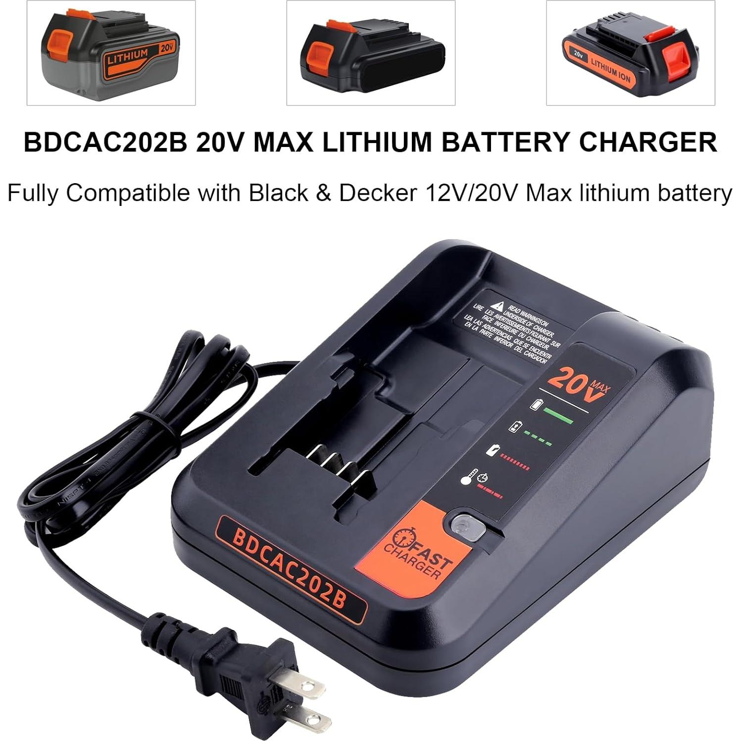 Cargador Rápido 20V Black and Decker BDCAC202B 2A