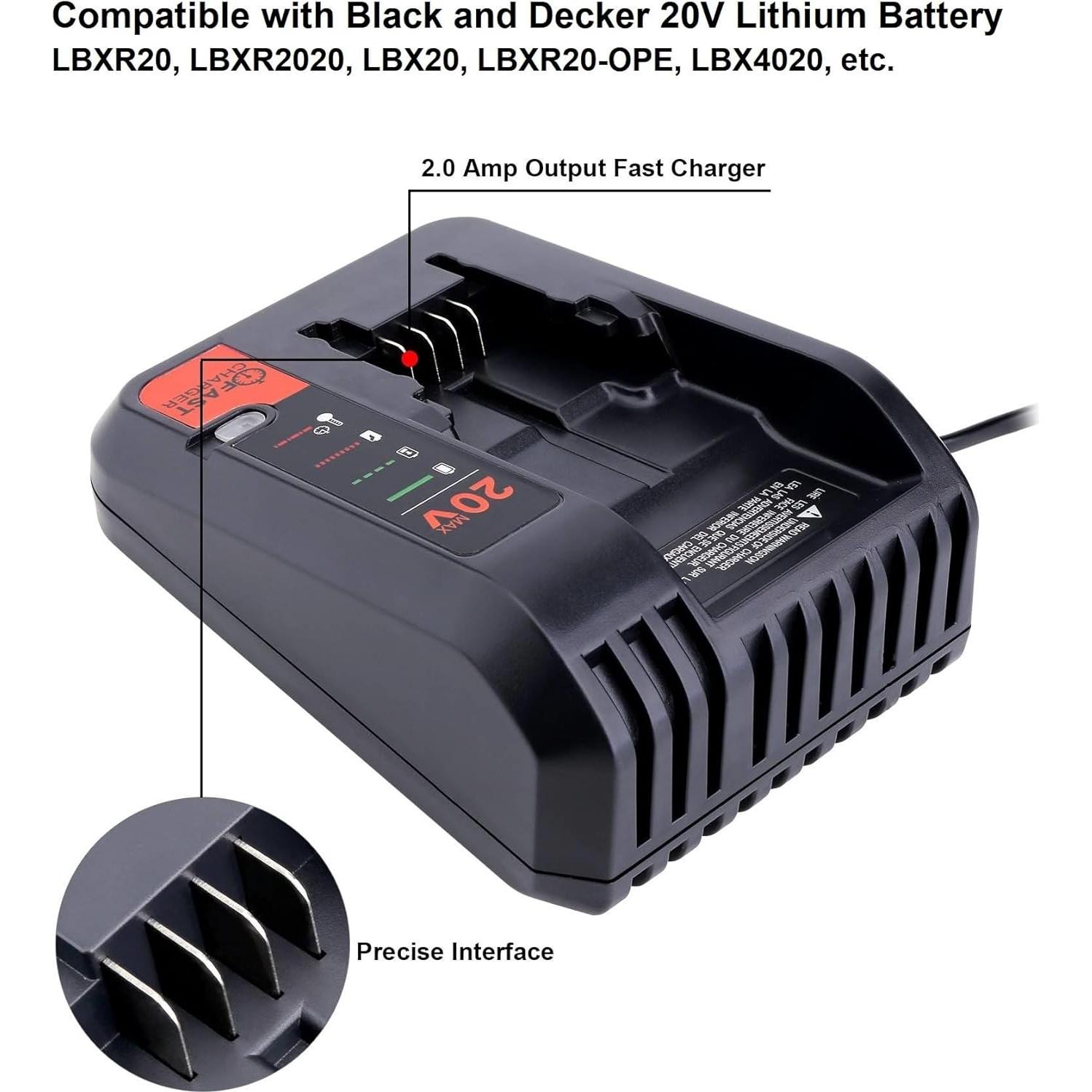 Cargador Rápido 20V Black and Decker BDCAC202B 2A