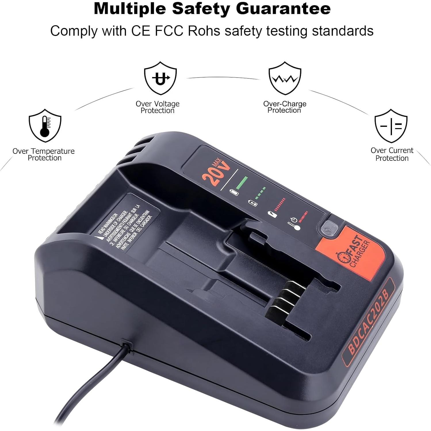 Cargador Rápido 20V Black and Decker BDCAC202B 2A