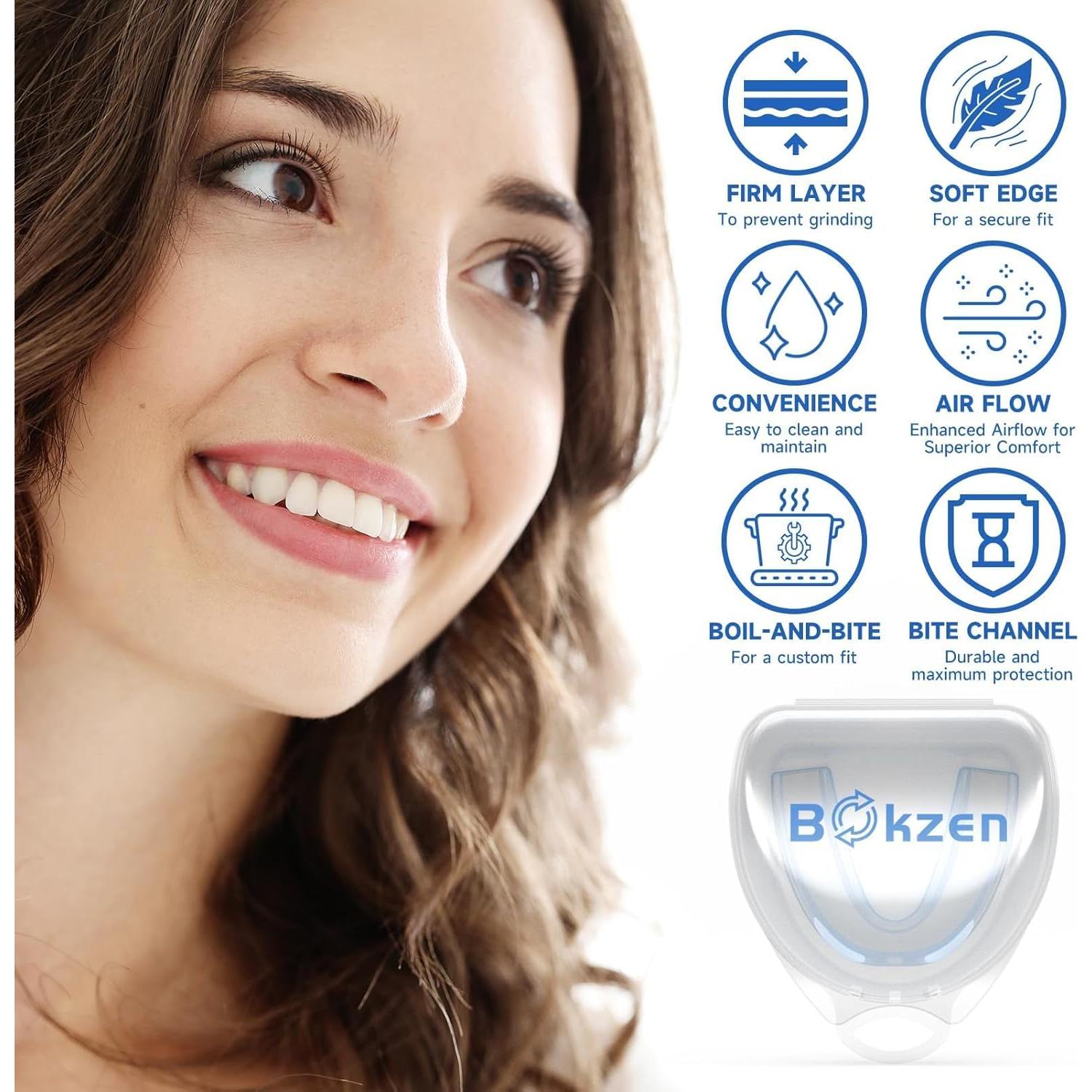 Paquete de 4 Protectores Bucales Azules BOKZEN para Niños