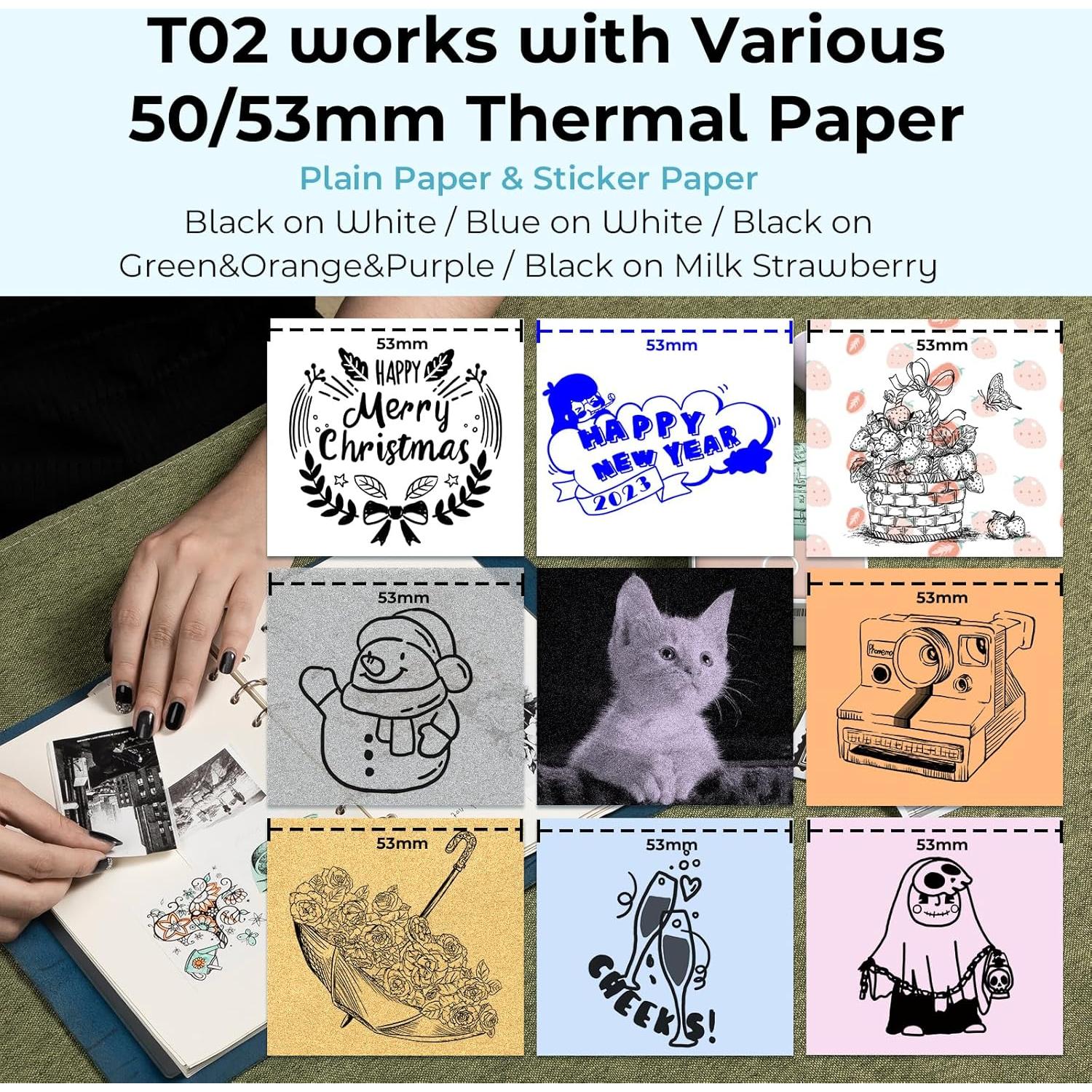 Impresora Portátil Omezizy T02 Bluetooth con 3 Rollos