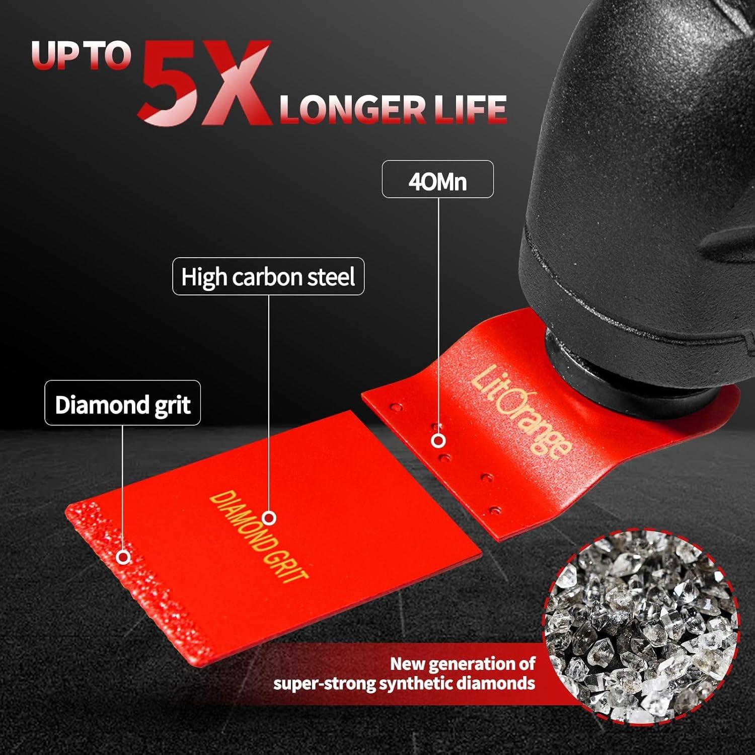 Cuchillas Oscilantes de Diamante LitOrange 8 Pcs 3.49 cm