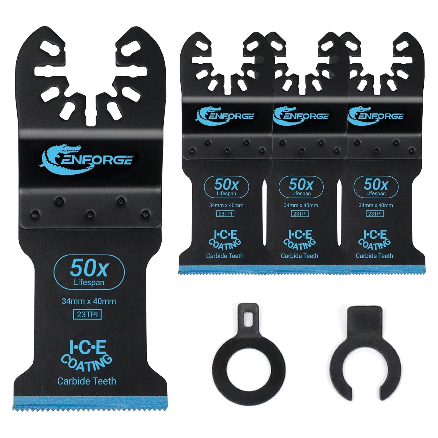 Hojas Oscilantes de Carburo CENFORGE, Paquete de 4, 17.5x13.9cm