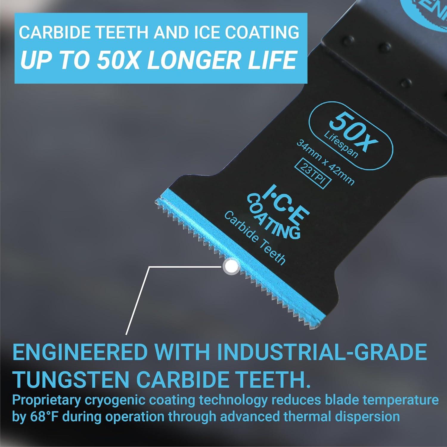 Hojas Oscilantes de Carburo CENFORGE, Paquete de 4, 17.5x13.9cm