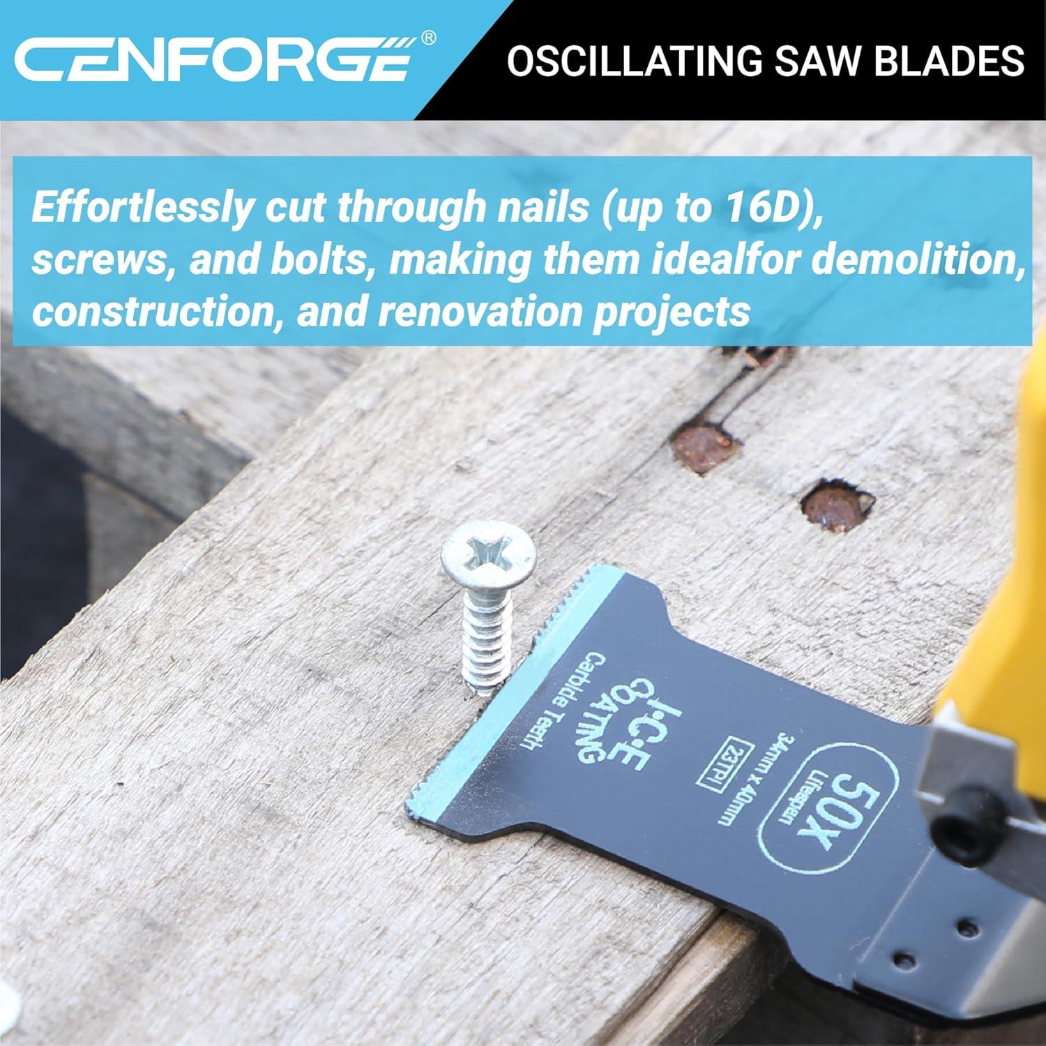 Hojas Oscilantes de Carburo CENFORGE, Paquete de 4, 17.5x13.9cm