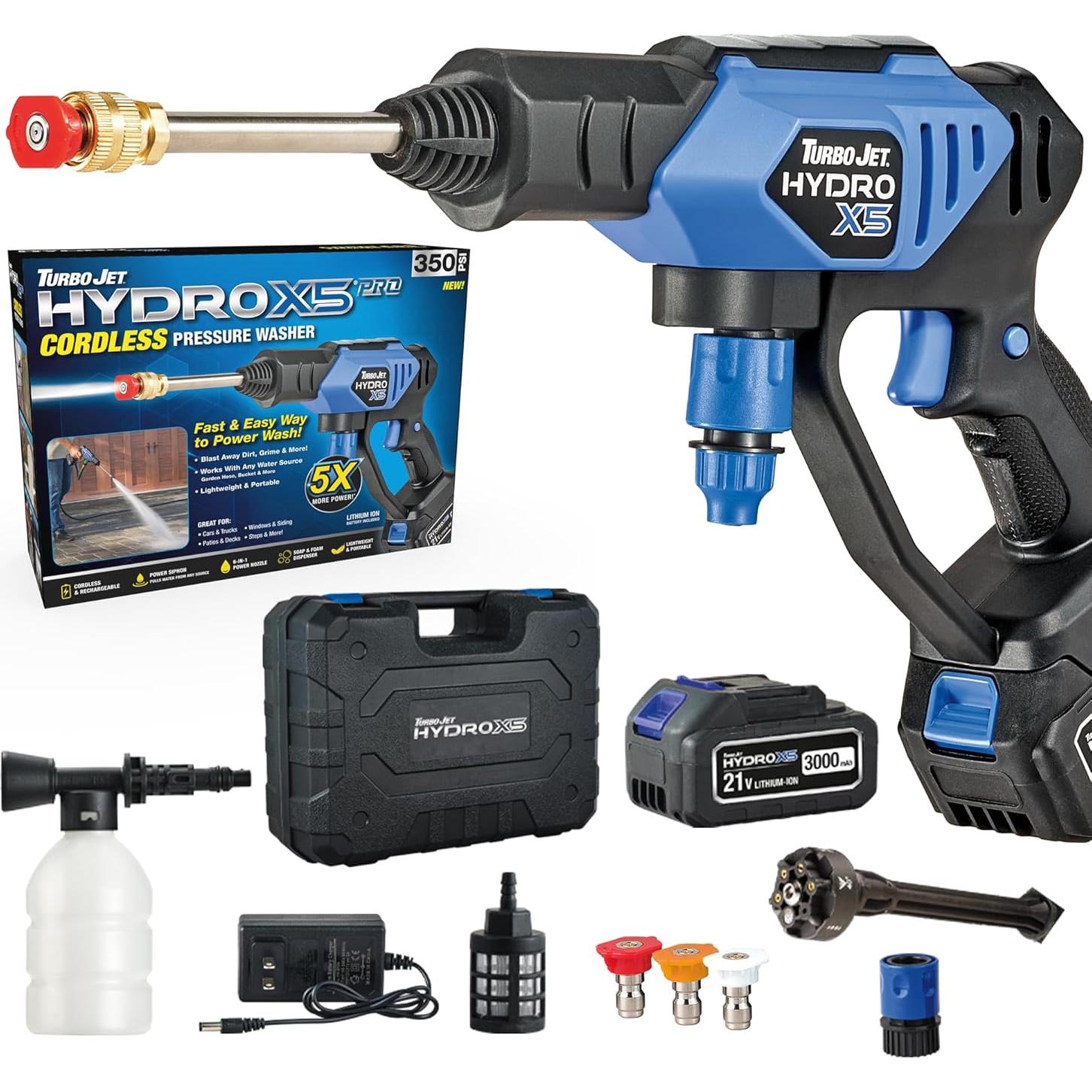 Lavadora a Presión Portátil ONTEL Turbo Jet HydroX5 Pro 350 PSI