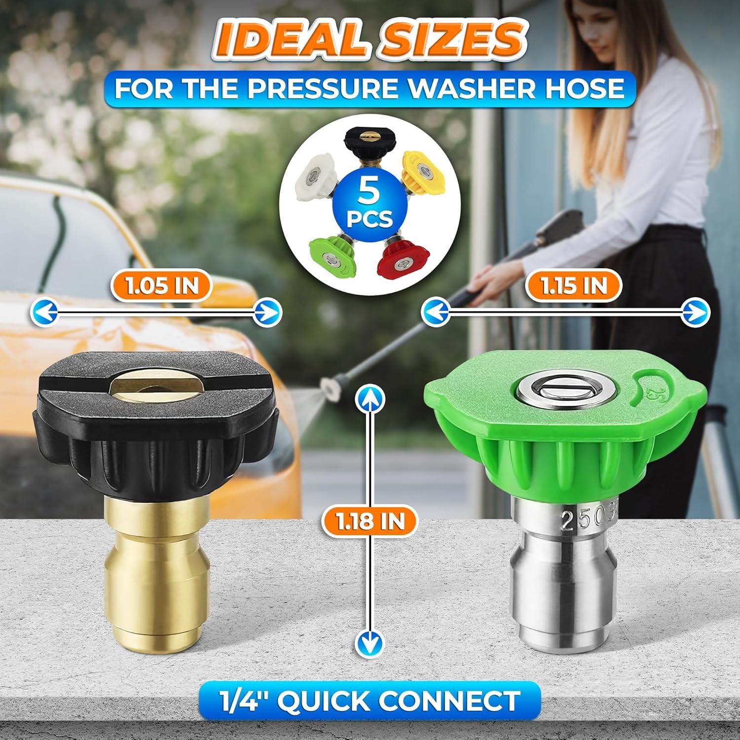 5 Boquillas de Lavadora a Presión BURIUS 2700 PSI Acero Inoxidable