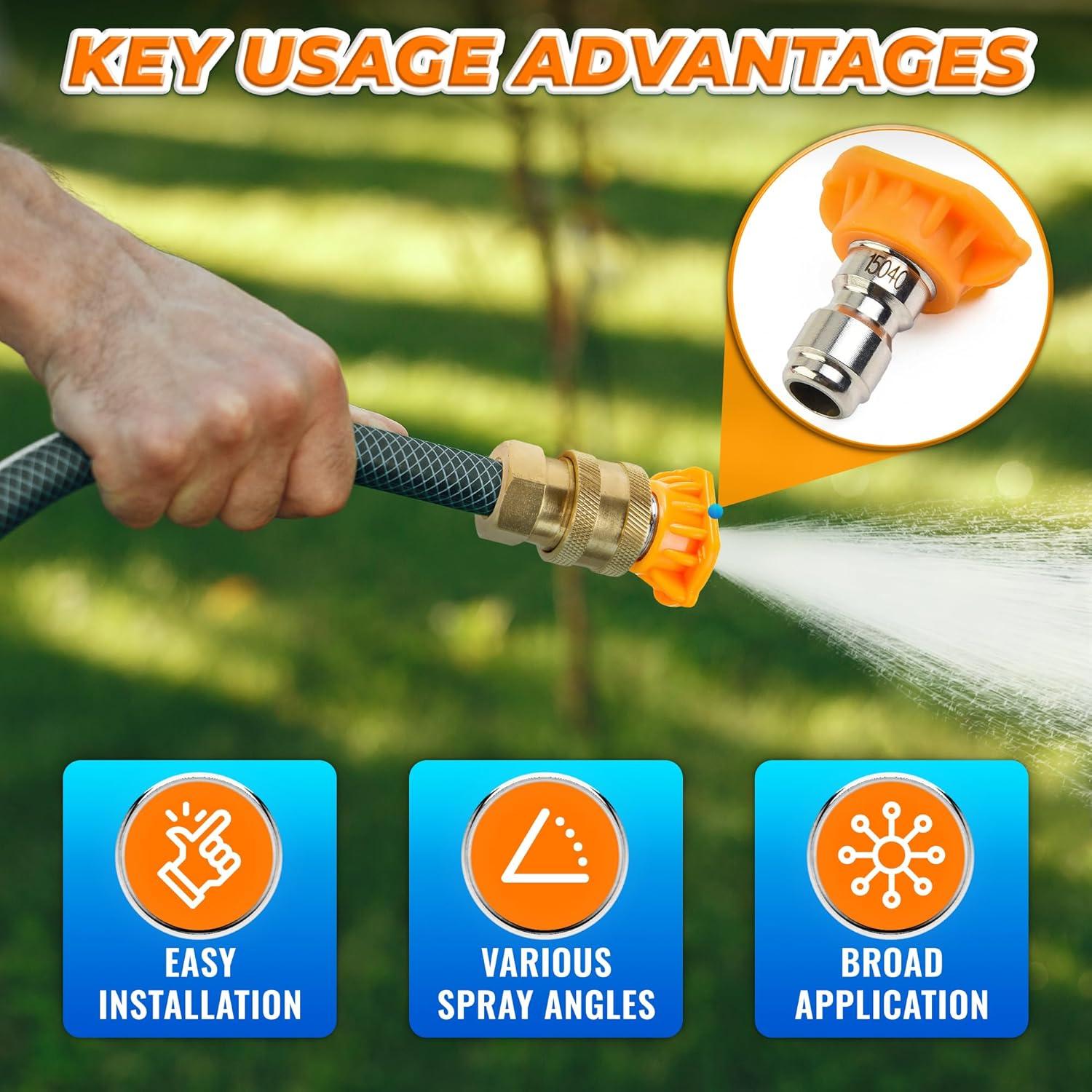 5 Boquillas de Lavadora a Presión BURIUS 2700 PSI Acero Inoxidable