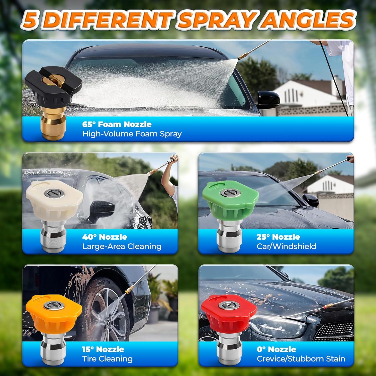 5 Boquillas de Lavadora a Presión BURIUS 2700 PSI Acero Inoxidable