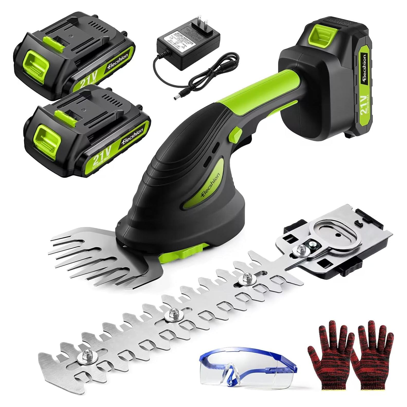 Cortadora de Setos Inalámbrica Elecshion 21V con 2 Baterías