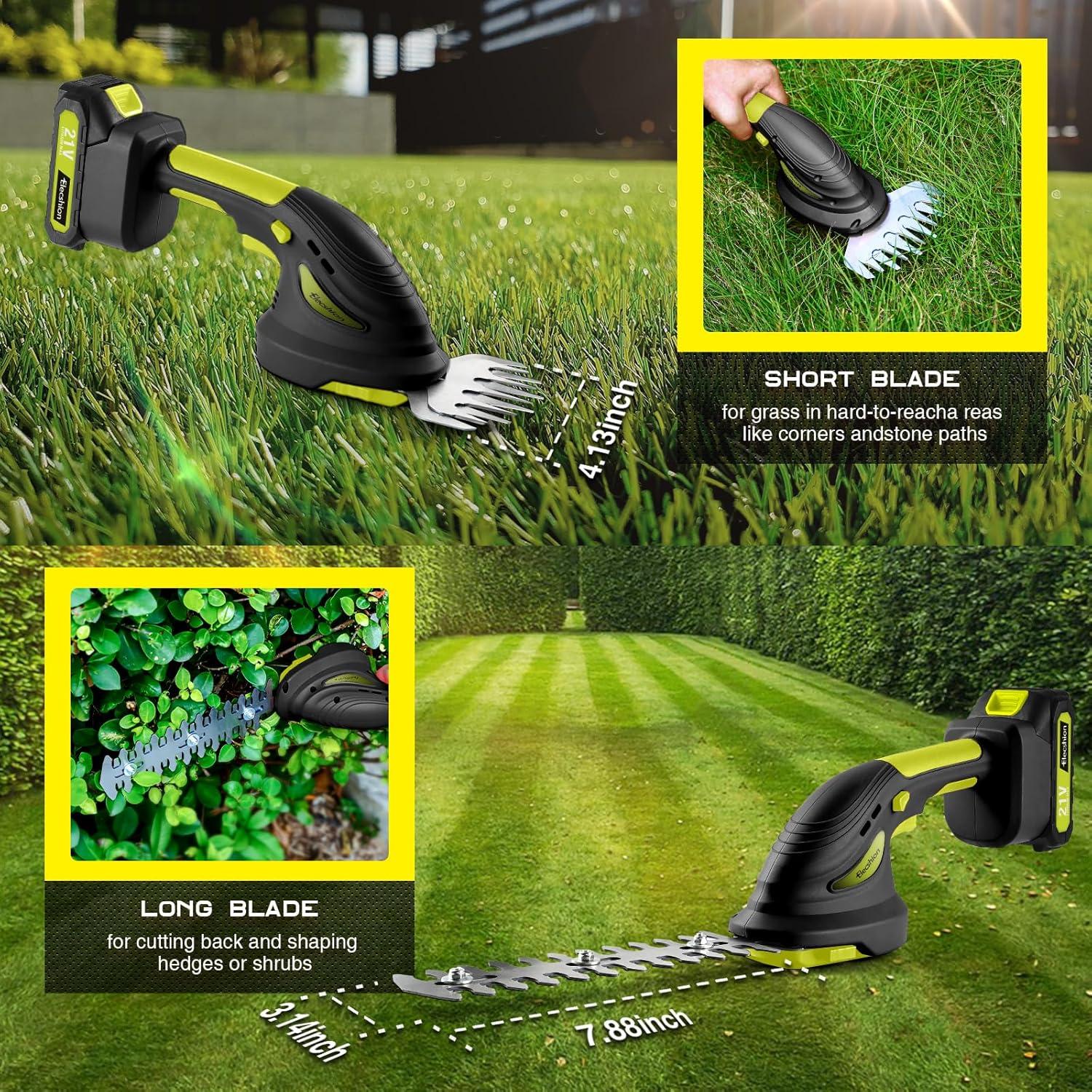 Cortadora de Setos Inalámbrica Elecshion 21V con 2 Baterías