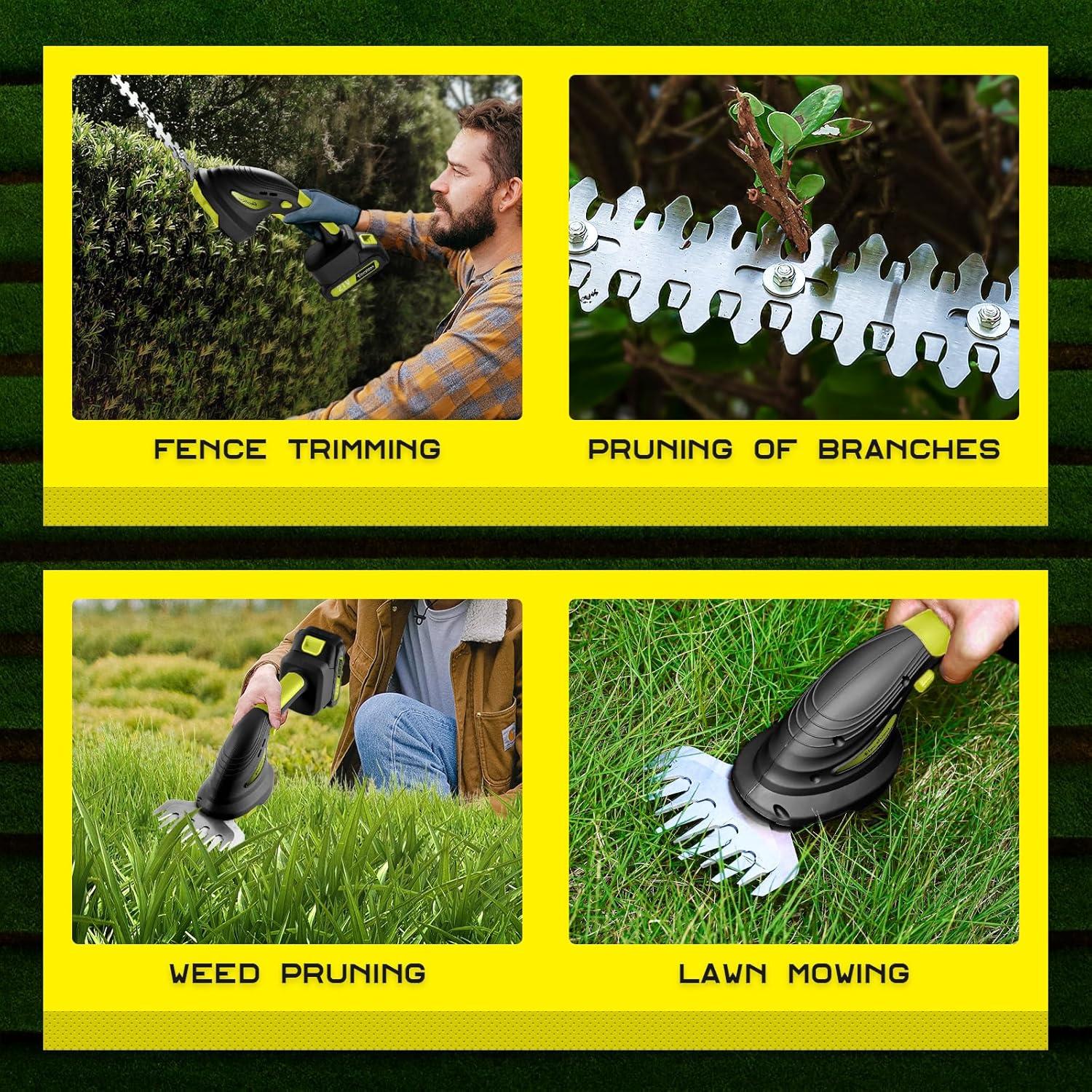 Cortadora de Setos Inalámbrica Elecshion 21V con 2 Baterías