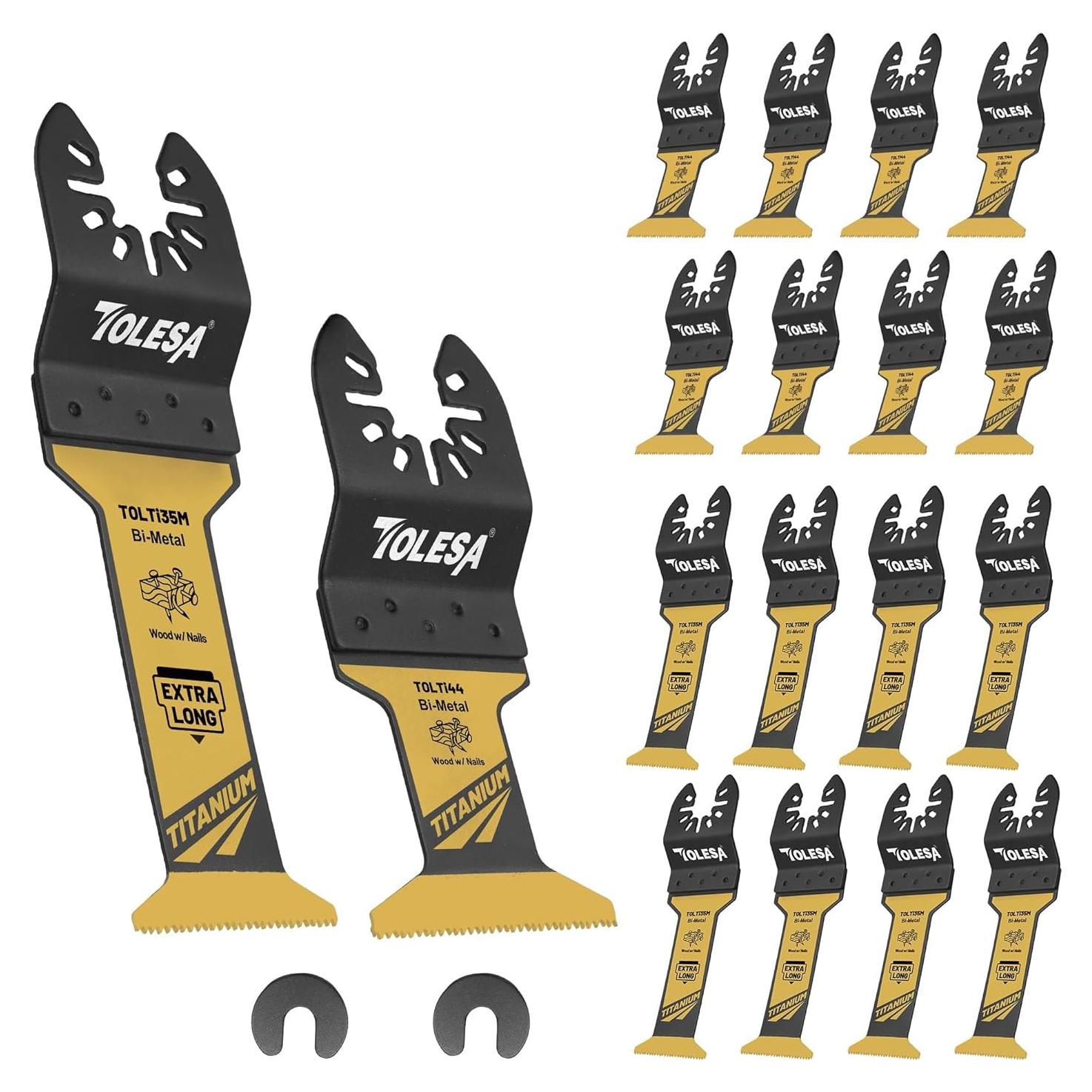Cuchillas Oscilantes TOLESA 16pcs Titanio para Metal y Madera