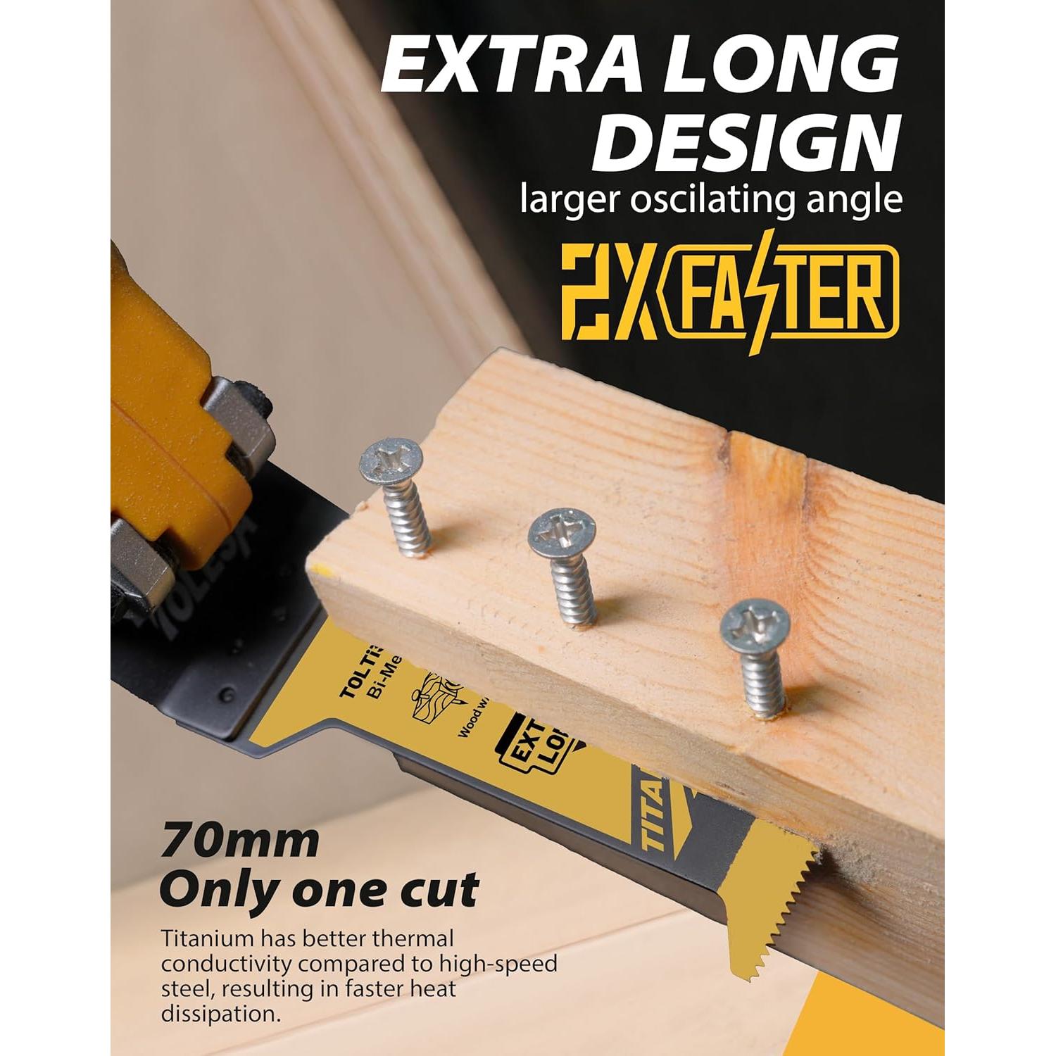 Cuchillas Oscilantes TOLESA 16pcs Titanio para Metal y Madera