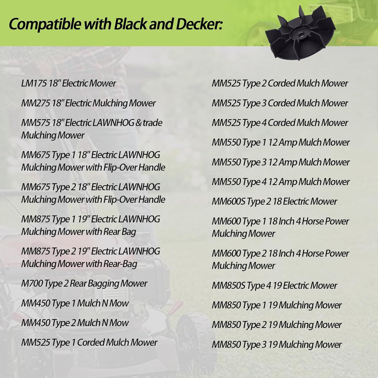 Ventilador de Reemplazo Black and Decker 241125-00 para Cortadoras