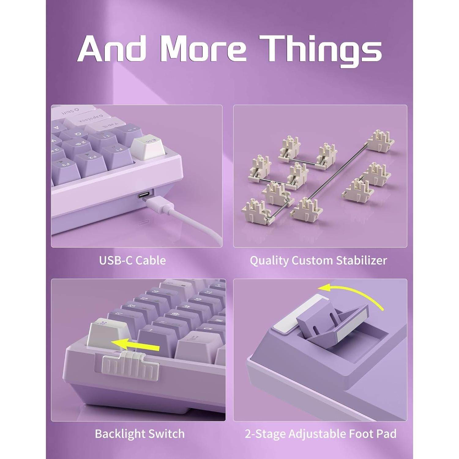 Teclado Mecánico MageGee SKY98 96% RGB Gasket Violeta