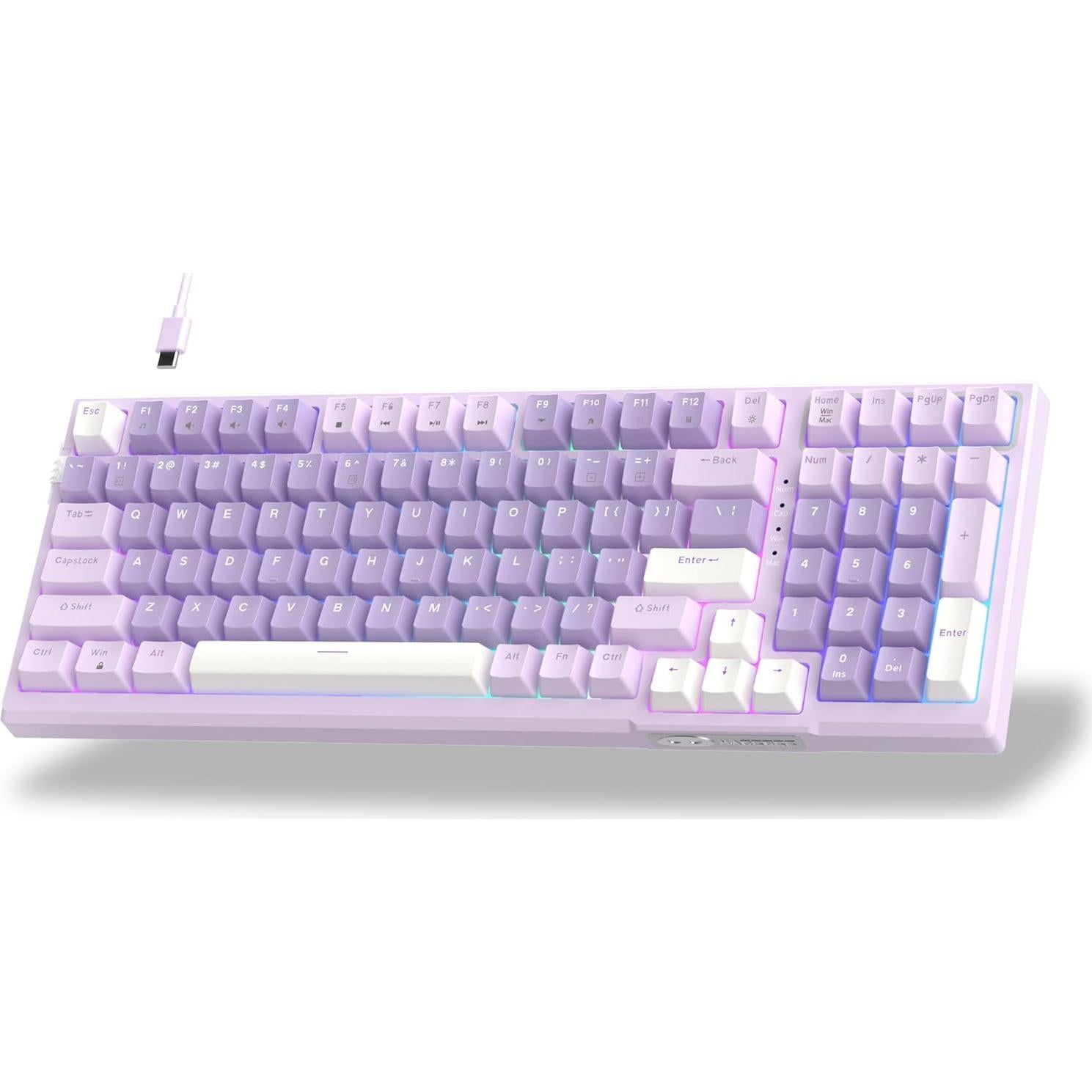 Teclado Mecánico MageGee SKY98 96% RGB Gasket Violeta