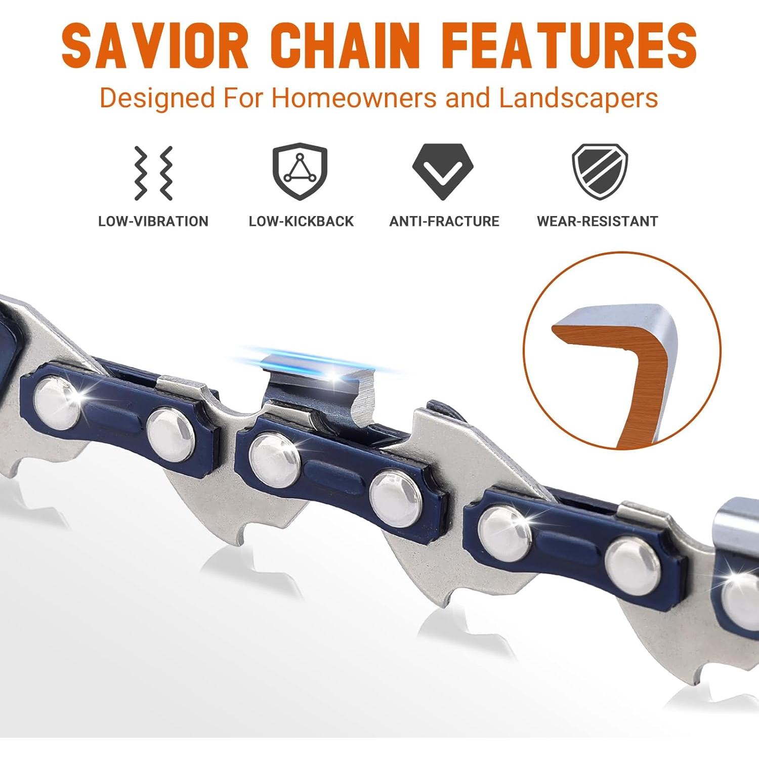 Cadena de Motosierra Savior 30 cm 45DL .043" 3/8" LP - Reemplazo