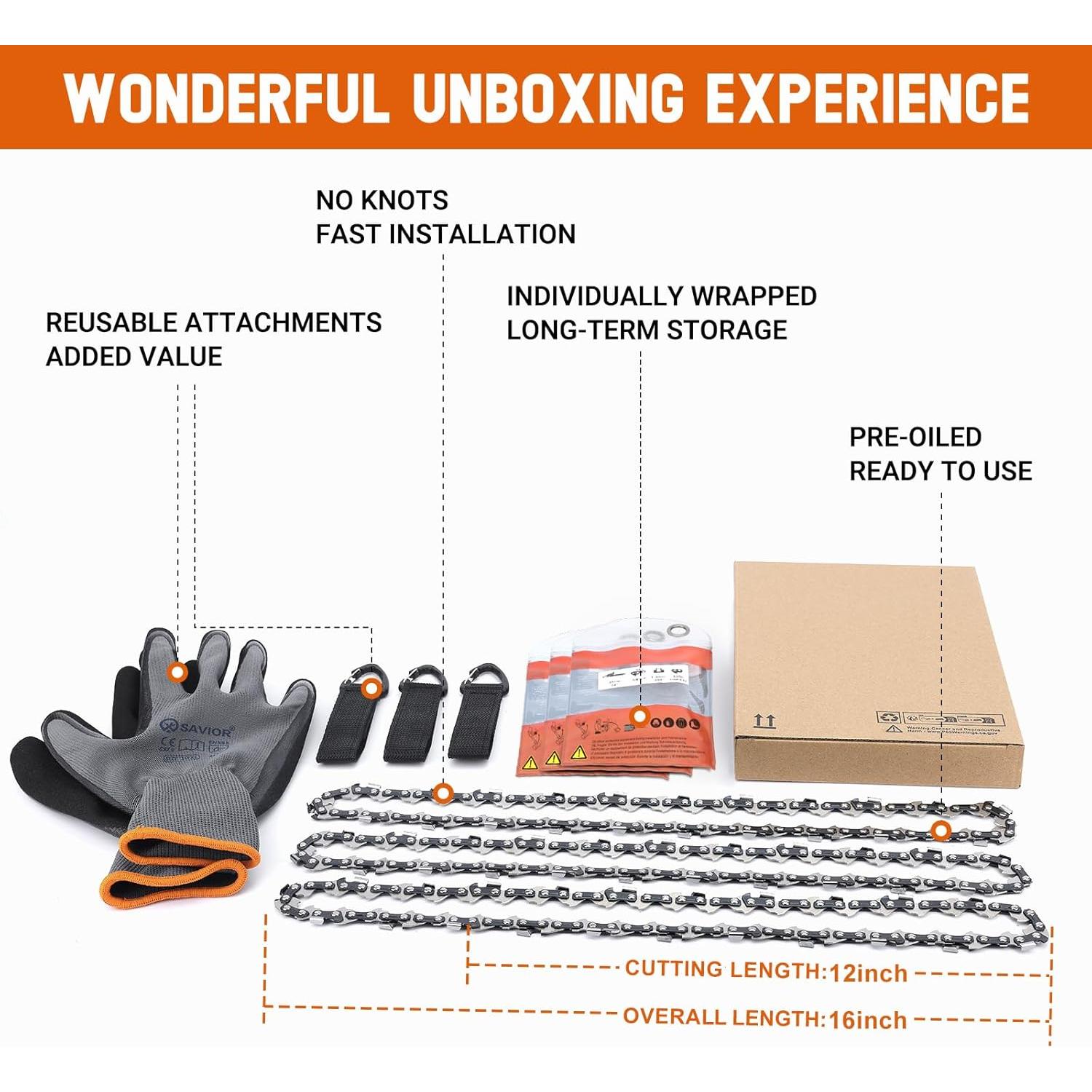 Cadena de Motosierra Savior 30 cm 45DL .043" 3/8" LP - Reemplazo