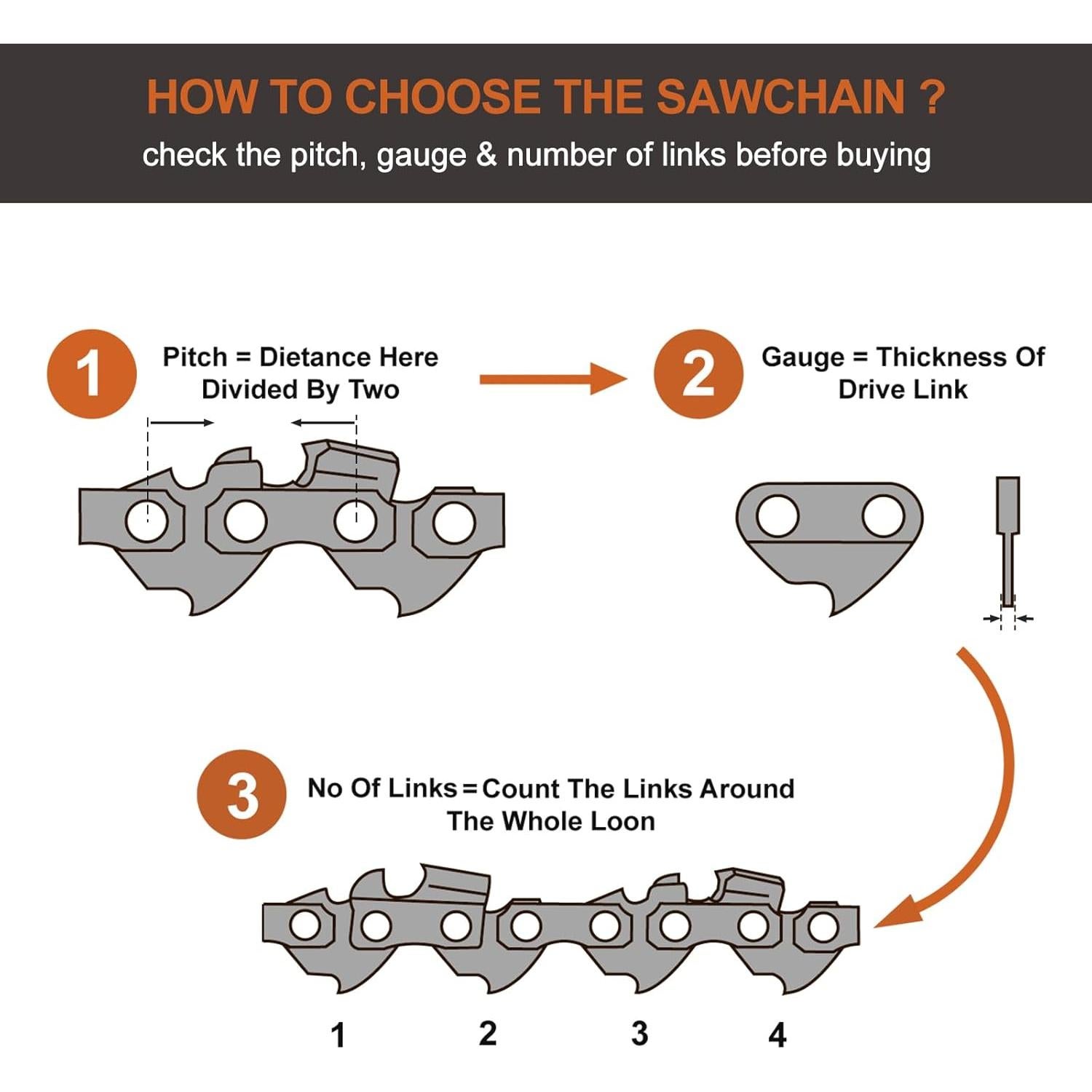 Cadena de Motosierra Savior 30 cm 45DL .043" 3/8" LP - Reemplazo