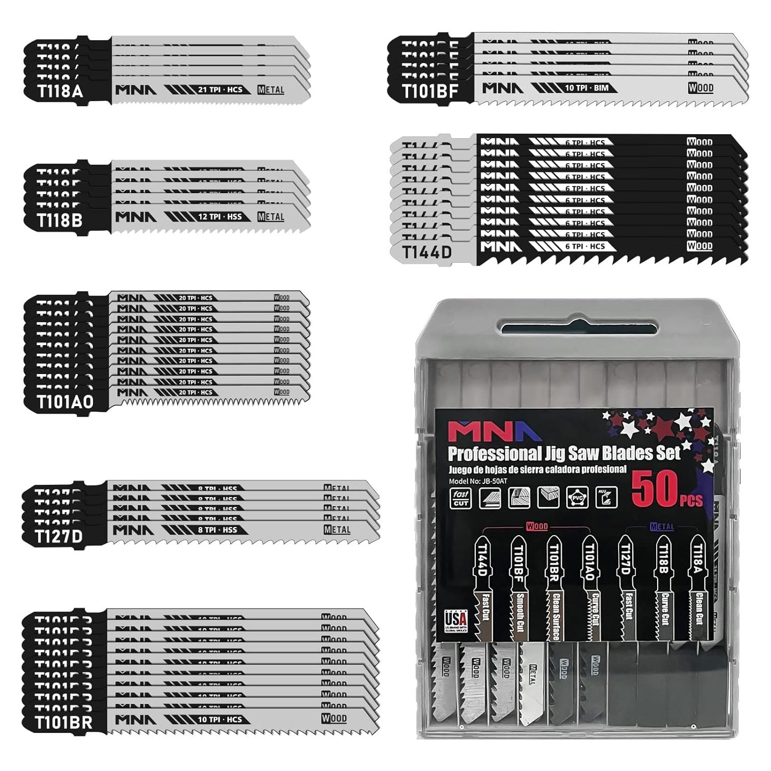 Cuchillas de Sierra de Calar MNA 50 Piezas para Madera y Metal