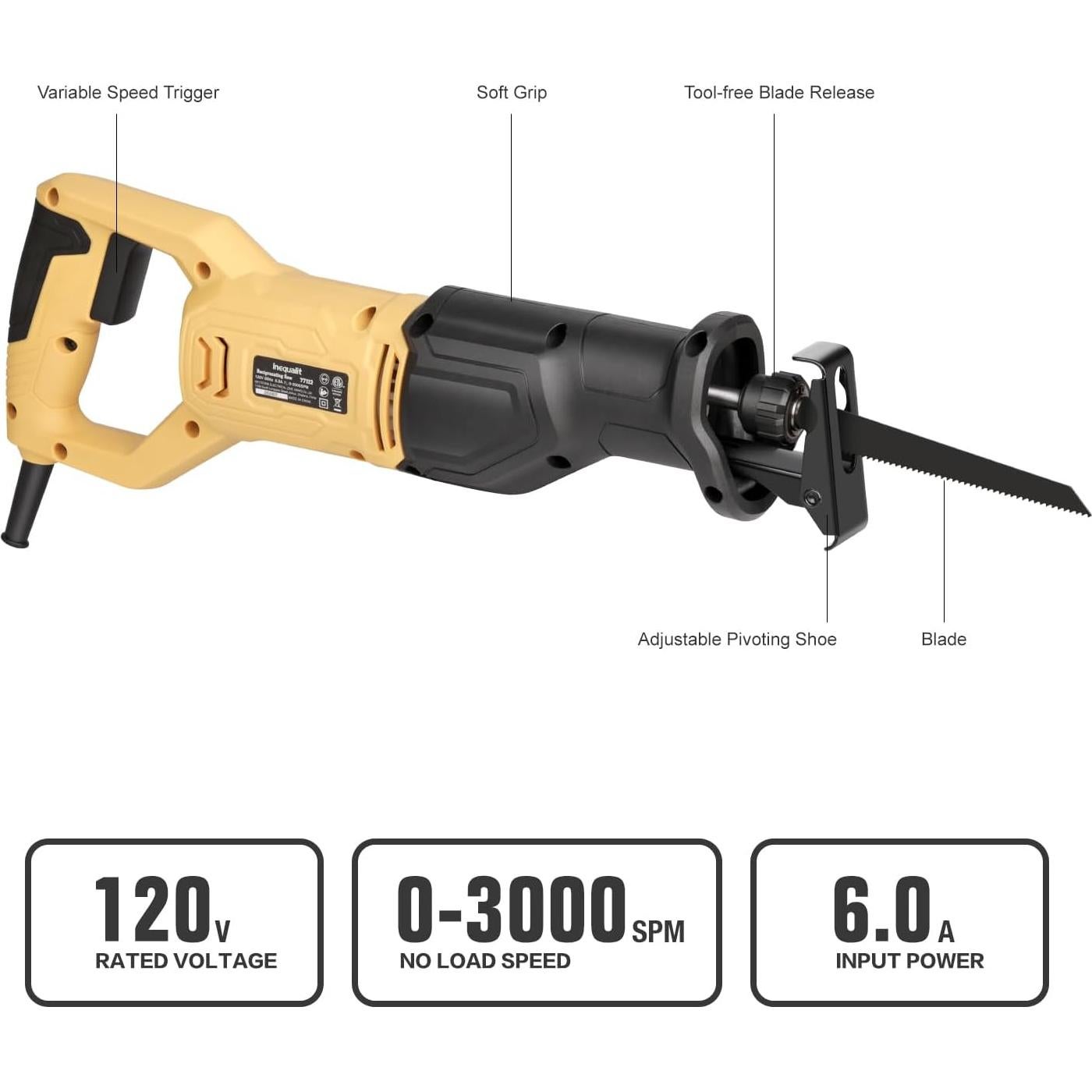 Sierra Recíproca Eléctrica Inequalit 6A 3000SPM 11.4cm