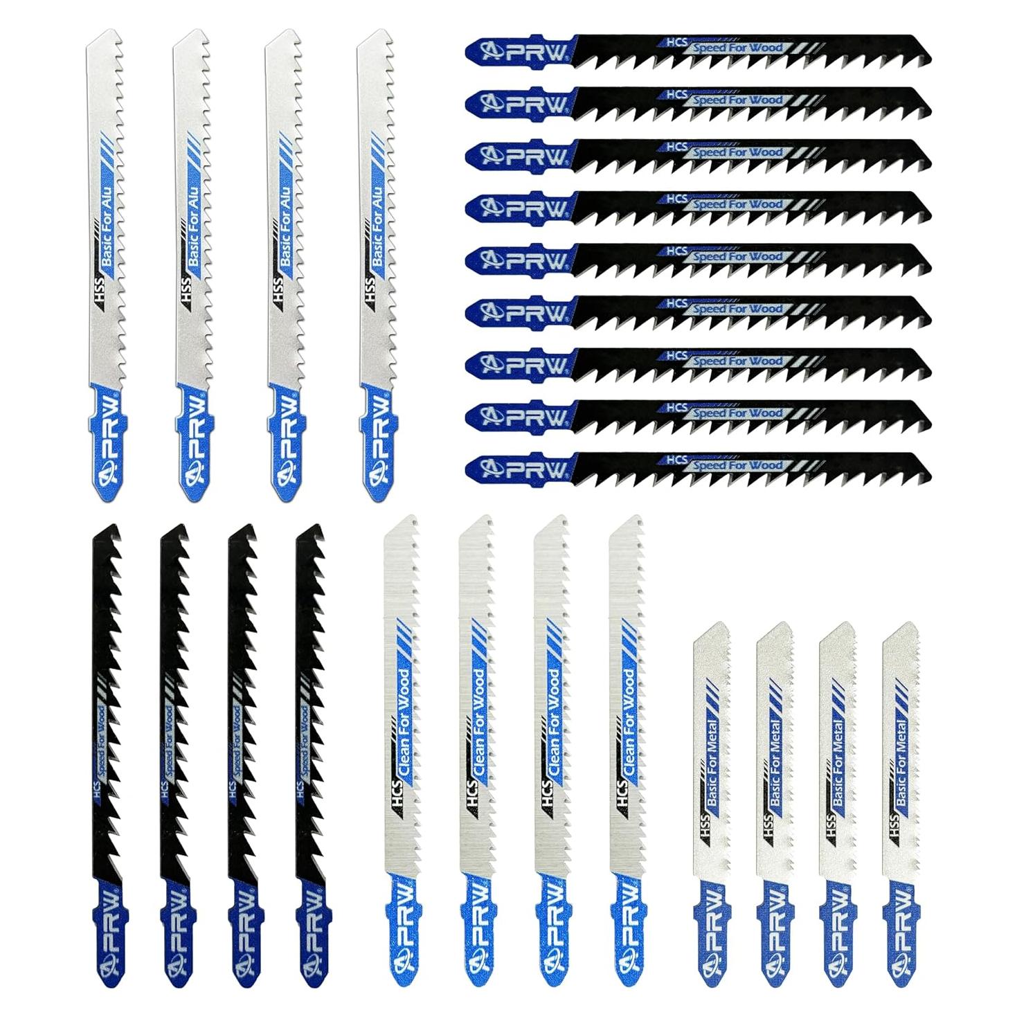 Juego de 24 Hojas de Sierra de Calar APRW T-Shank para Madera y Metal