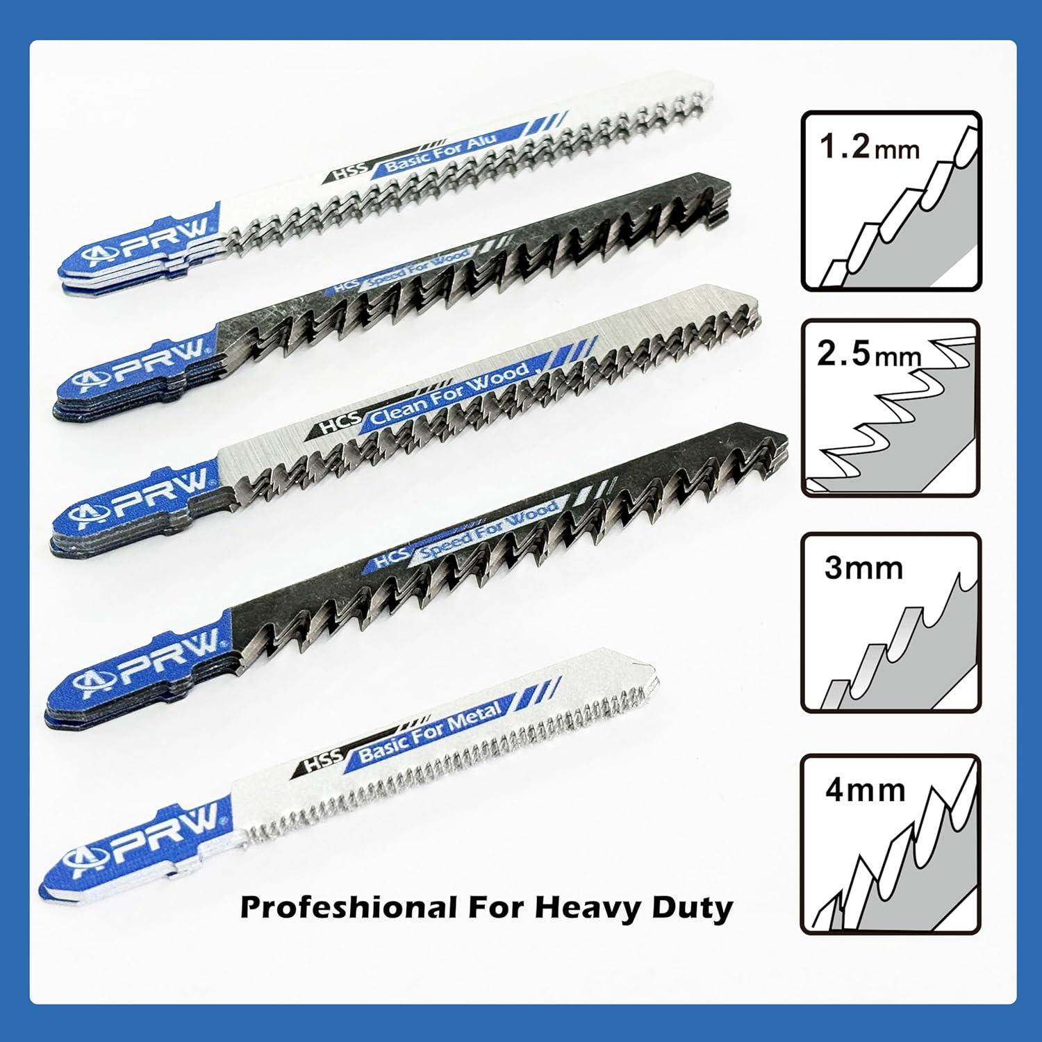 Juego de 24 Hojas de Sierra de Calar APRW T-Shank para Madera y Metal