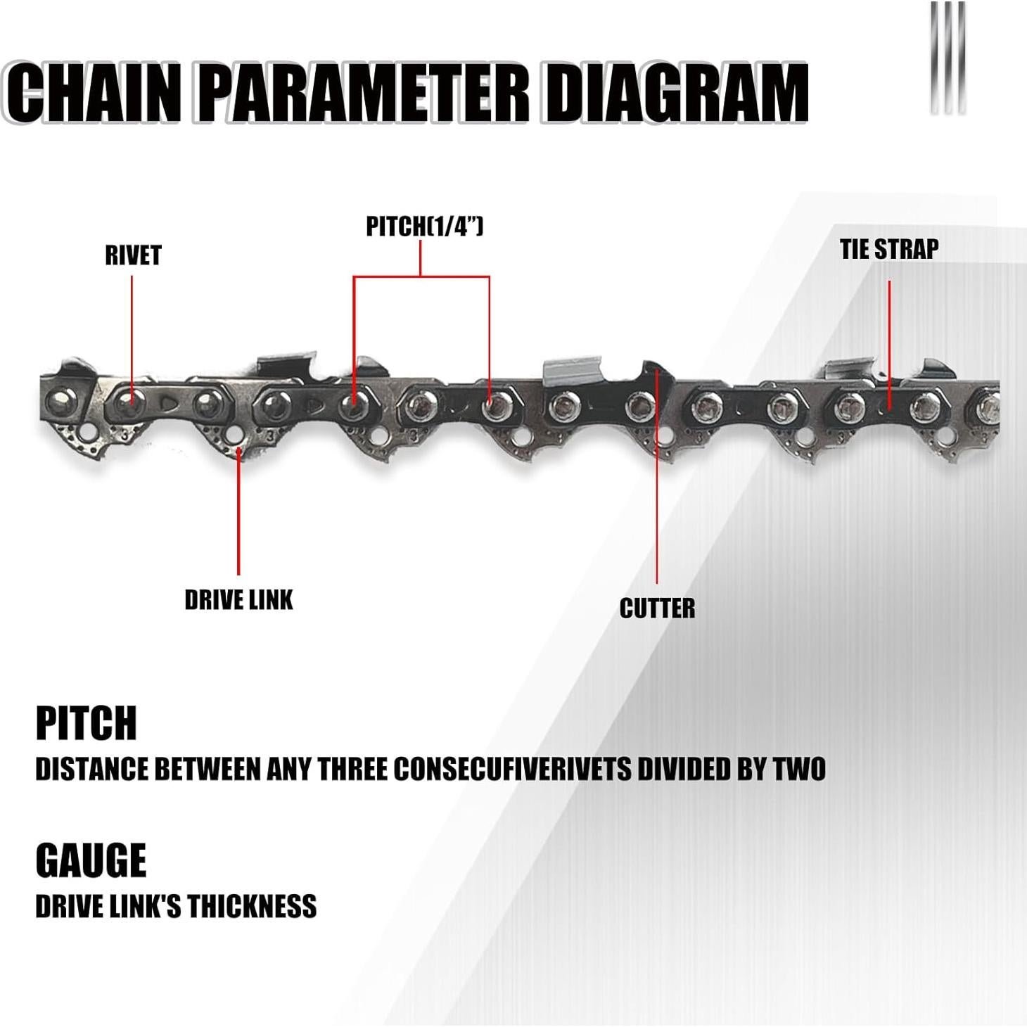 Cadena de Motosierra 15.24 cm NIUBGONER para Worx y B&D