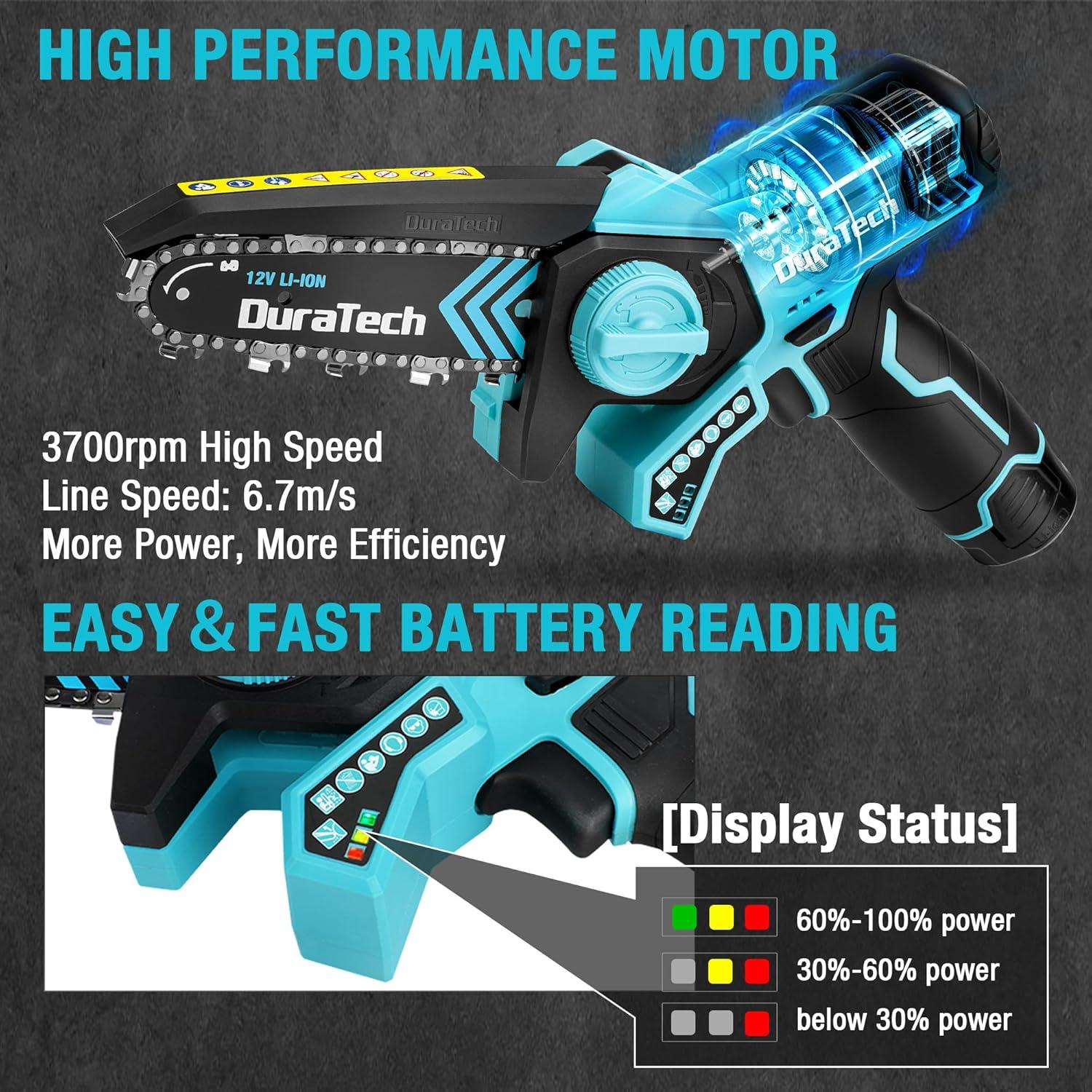 Mini Motosierra Eléctrica Inalámbrica DURATECH 6" 12V