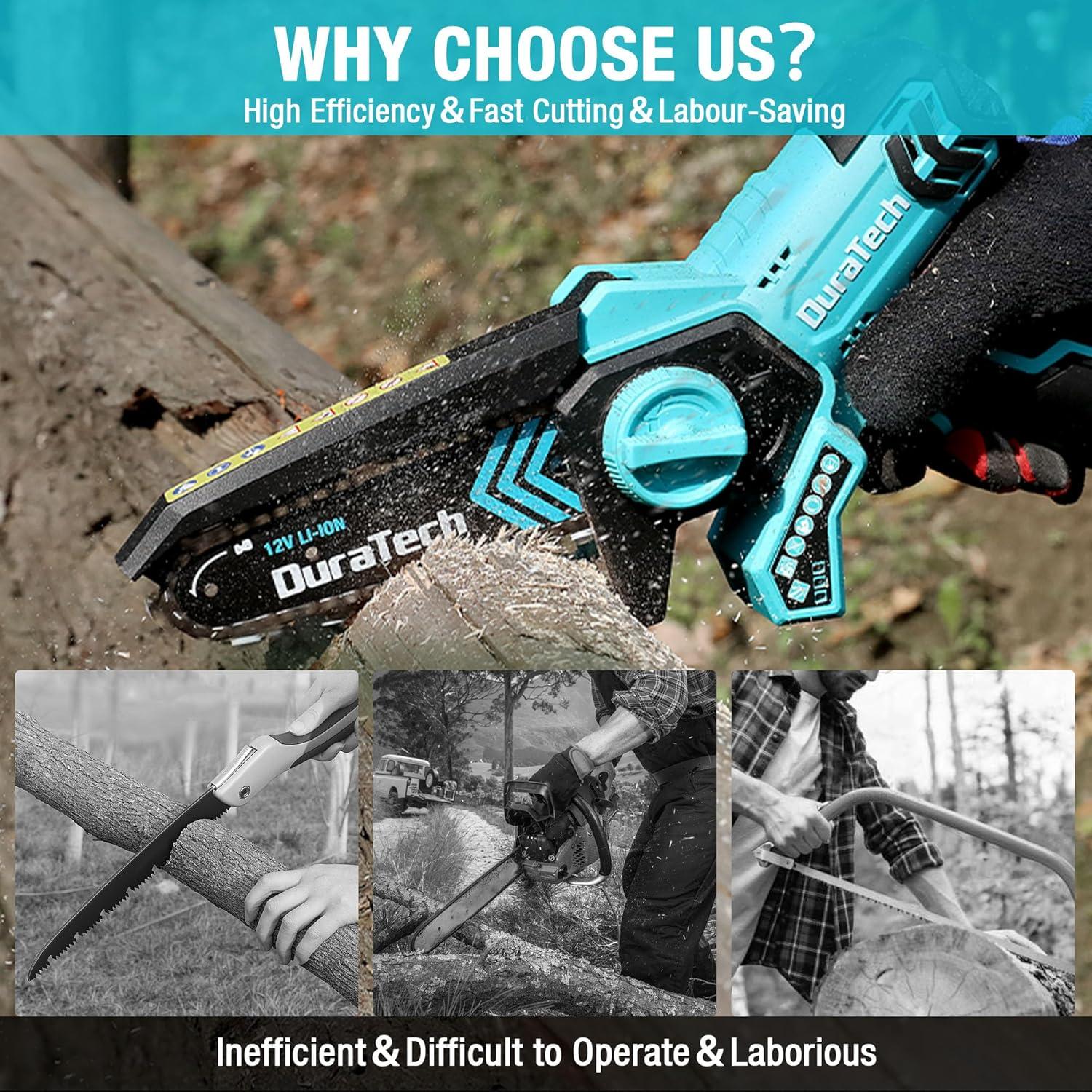 Mini Motosierra Eléctrica Inalámbrica DURATECH 6" 12V