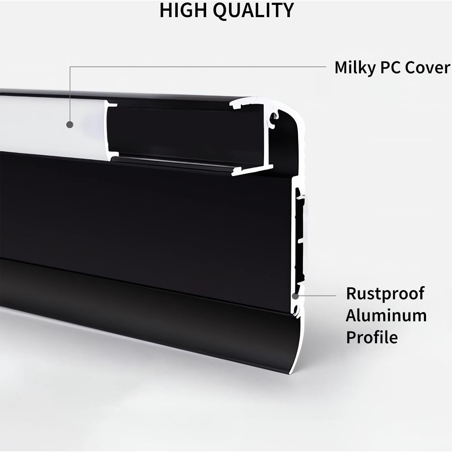 5 Pack Perfil de Aluminio Antideslizante ZHAOLIGH 1M Negro