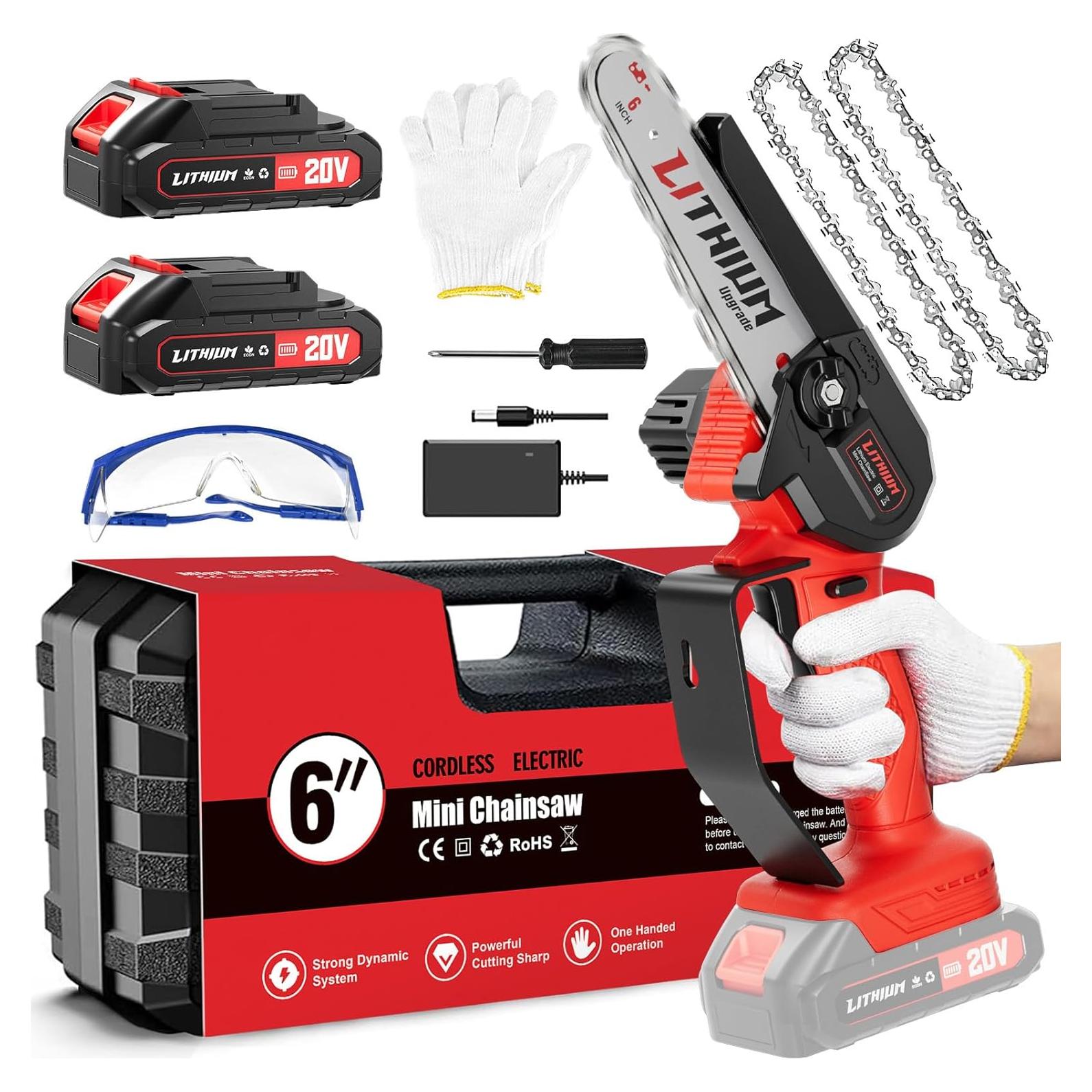 Sierra de Cadena Mini Inalámbrica Fostex 6" 600W Batería Doble