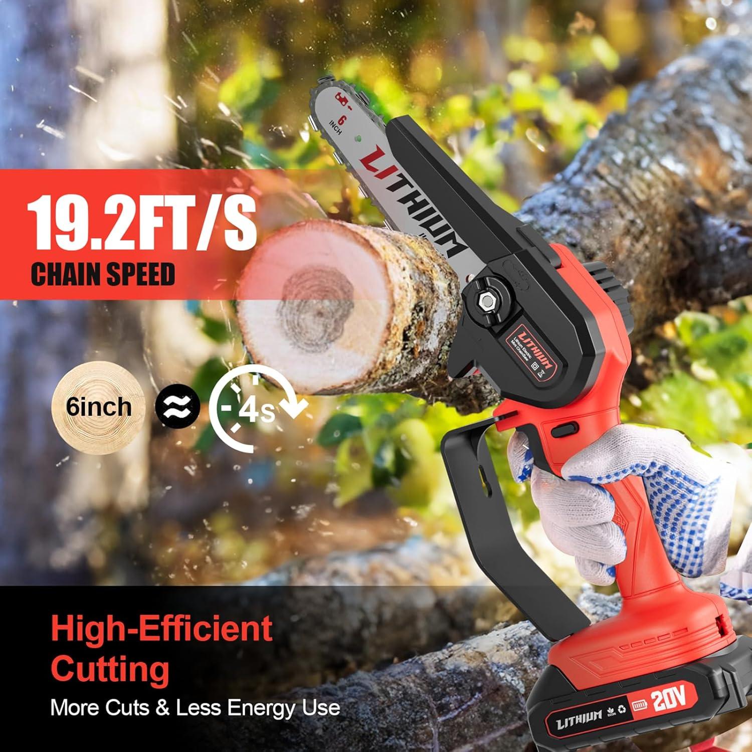 Sierra de Cadena Mini Inalámbrica Fostex 6" 600W Batería Doble