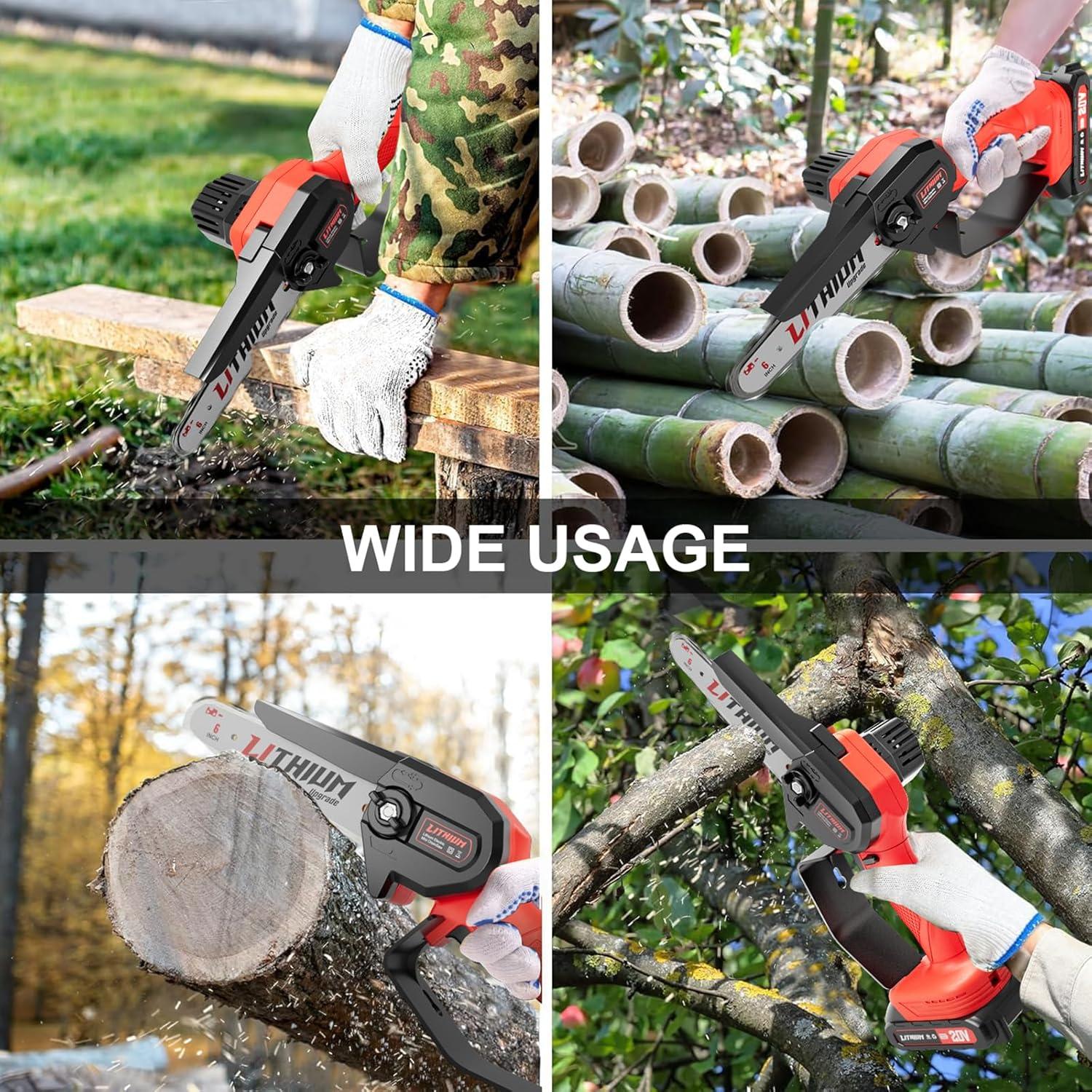 Sierra de Cadena Mini Inalámbrica Fostex 6" 600W Batería Doble