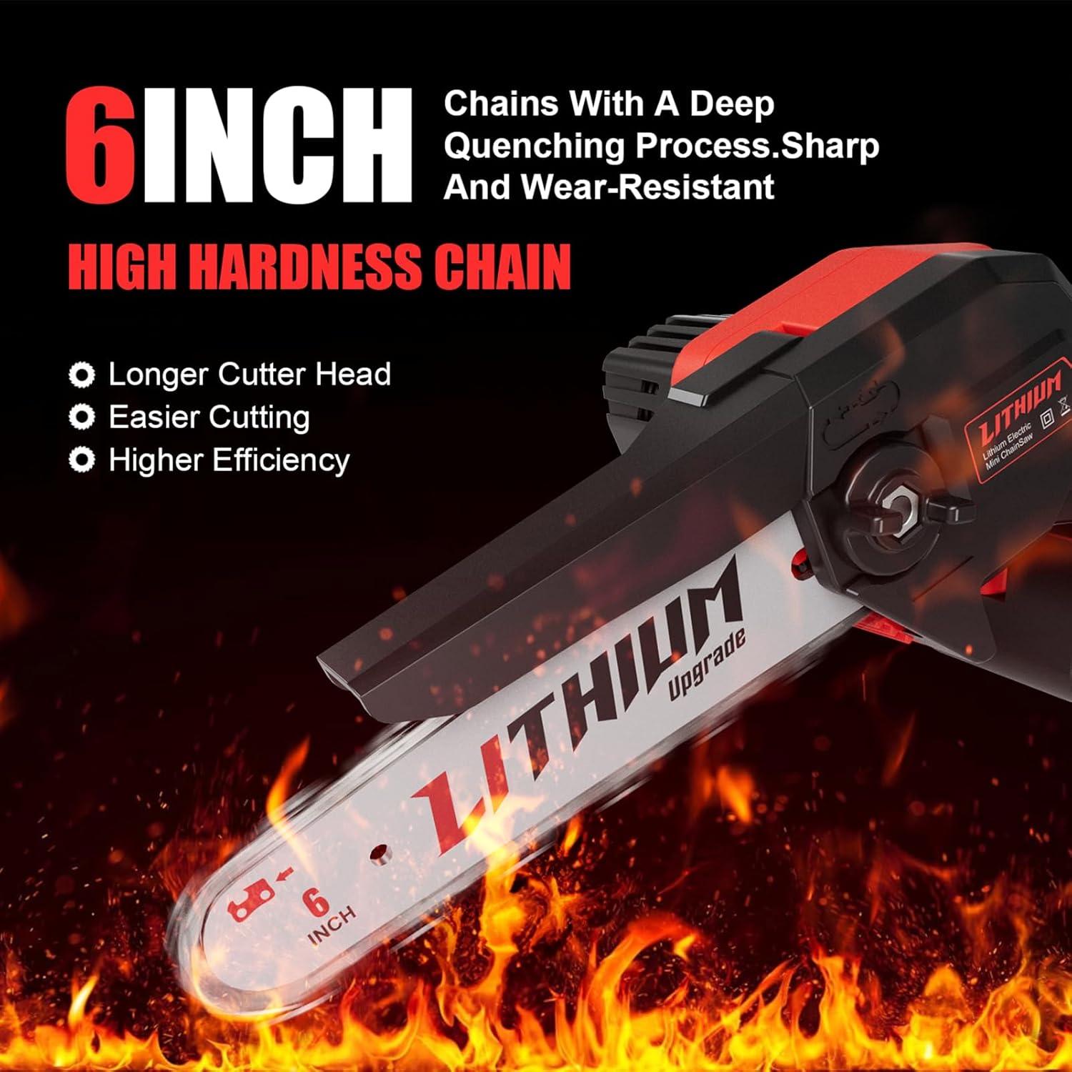 Sierra de Cadena Mini Inalámbrica Fostex 6" 600W Batería Doble