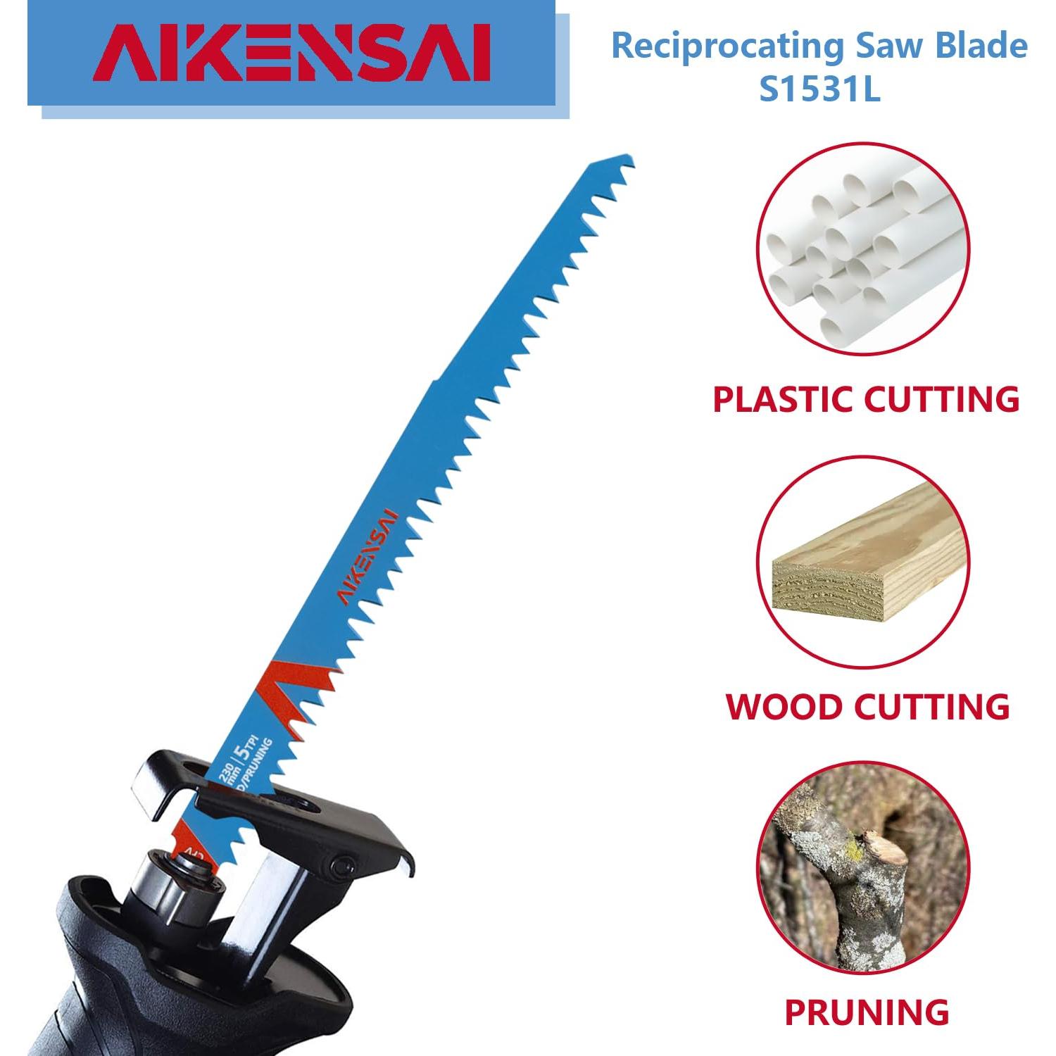 Juego de 10 Hojas de Sierra Recíproca AIKENSAI para Madera y Metal