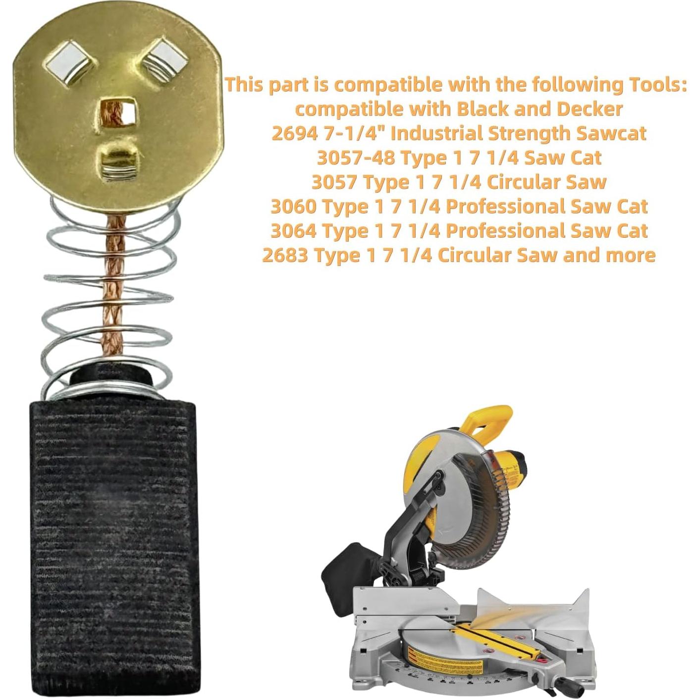 8 Cepillos de Carbono HHLZDHH para Black & Decker 145323