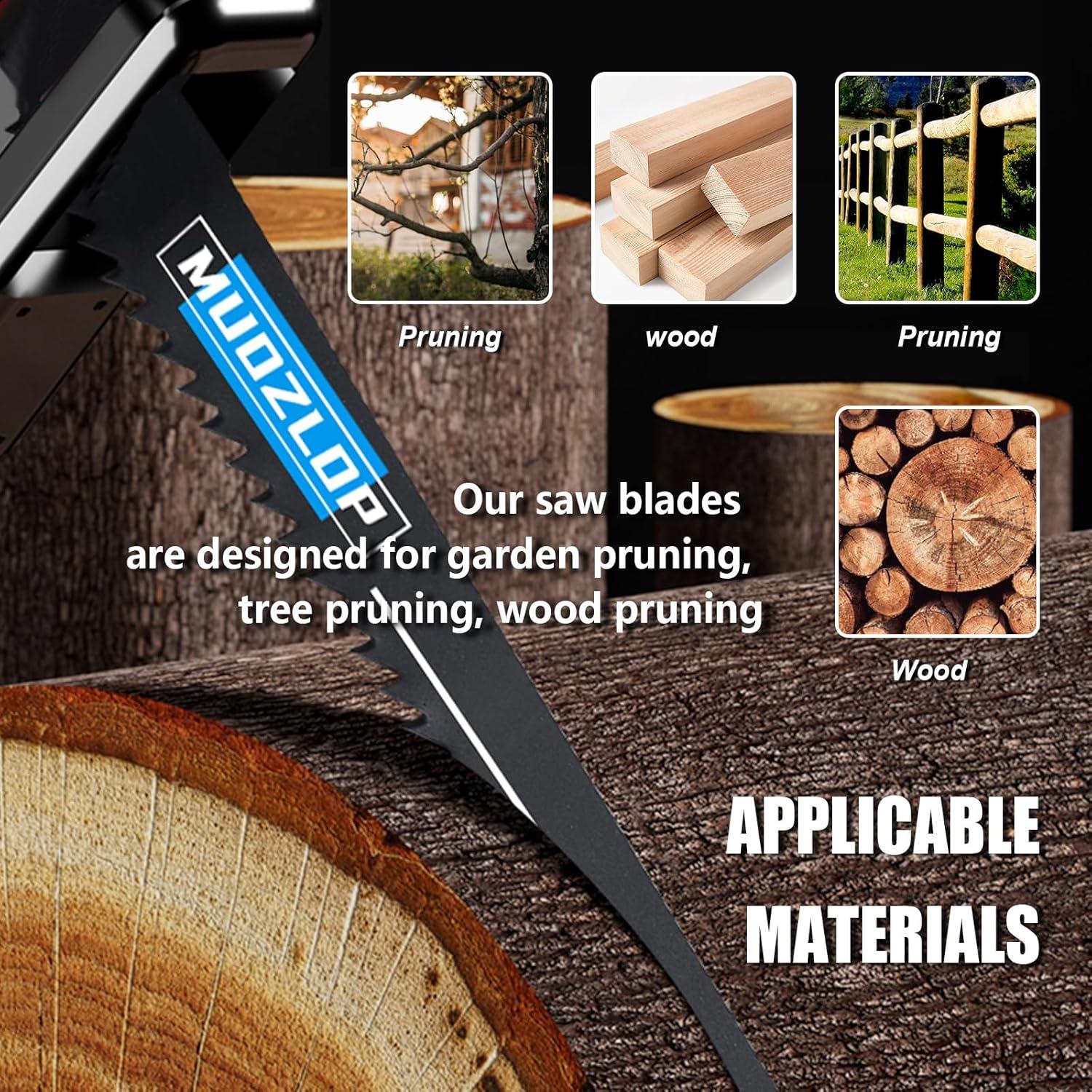 Paquete de 10 Hojas de Sierra Recíproca MUOZLOP 300mm 5 TPI