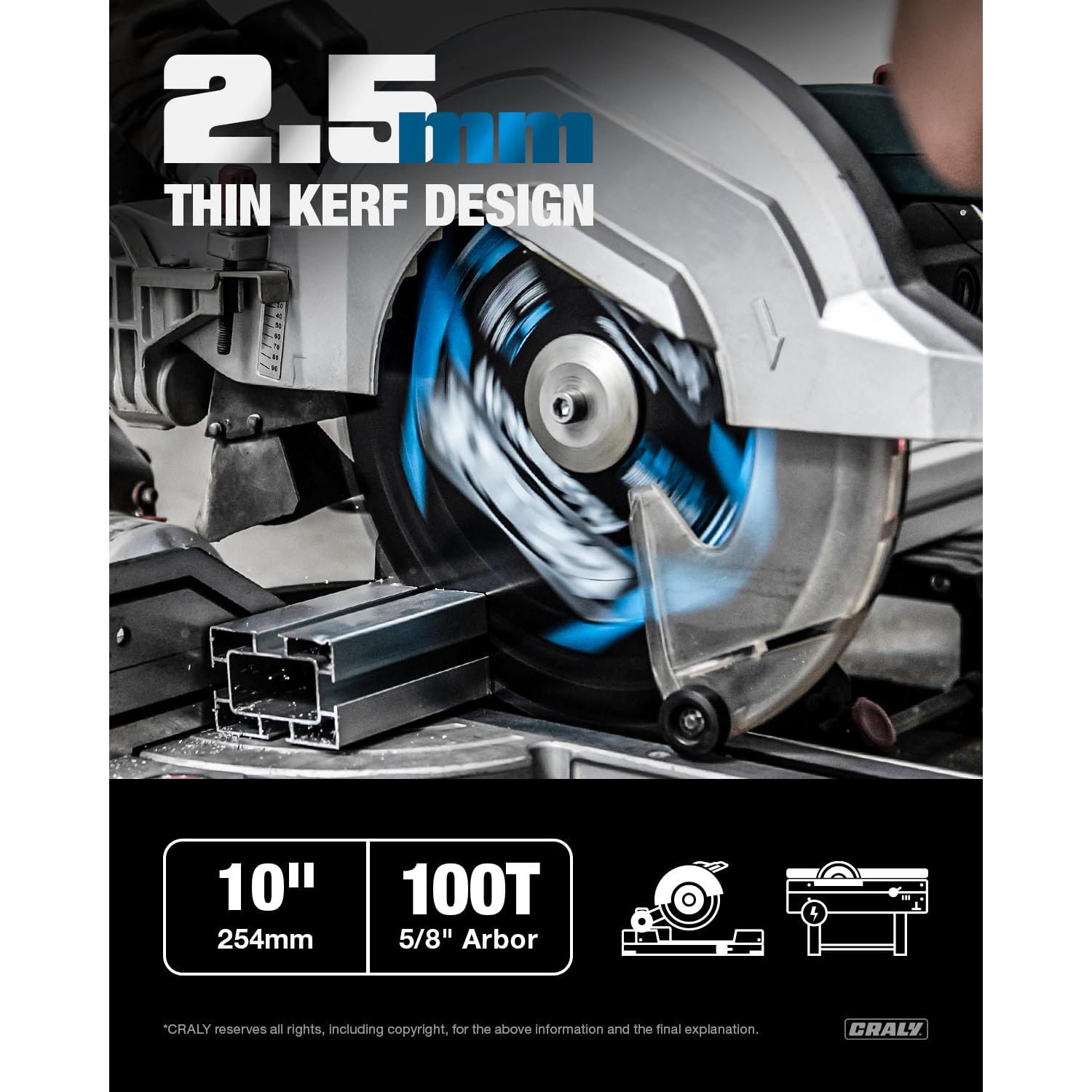 Sierra Circular CRALY 10" 100 Dientes Corte Aluminio Carburo