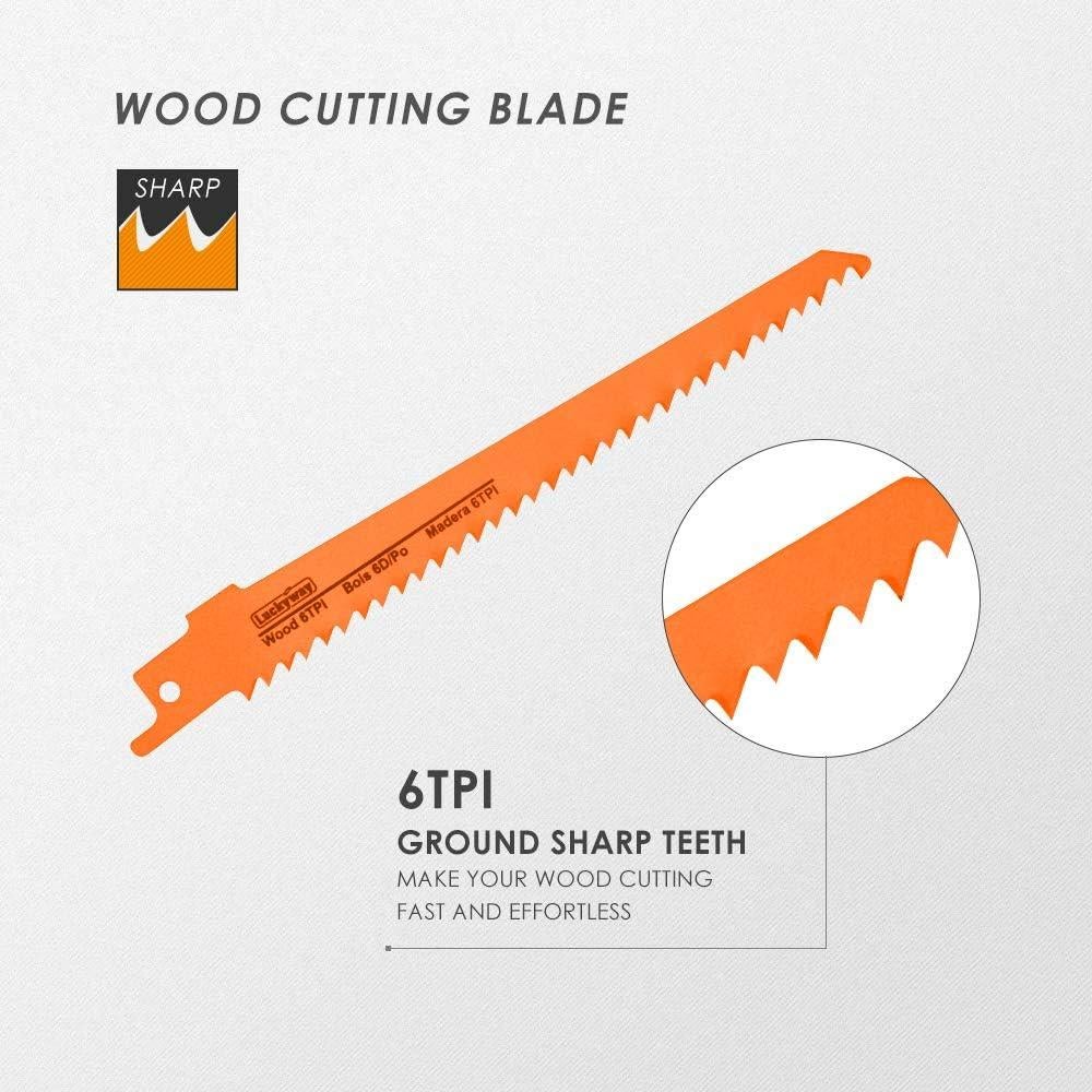 Juego de 10 Cuchillas de Sierra Recíproca Luckyway 15 cm 6TPI