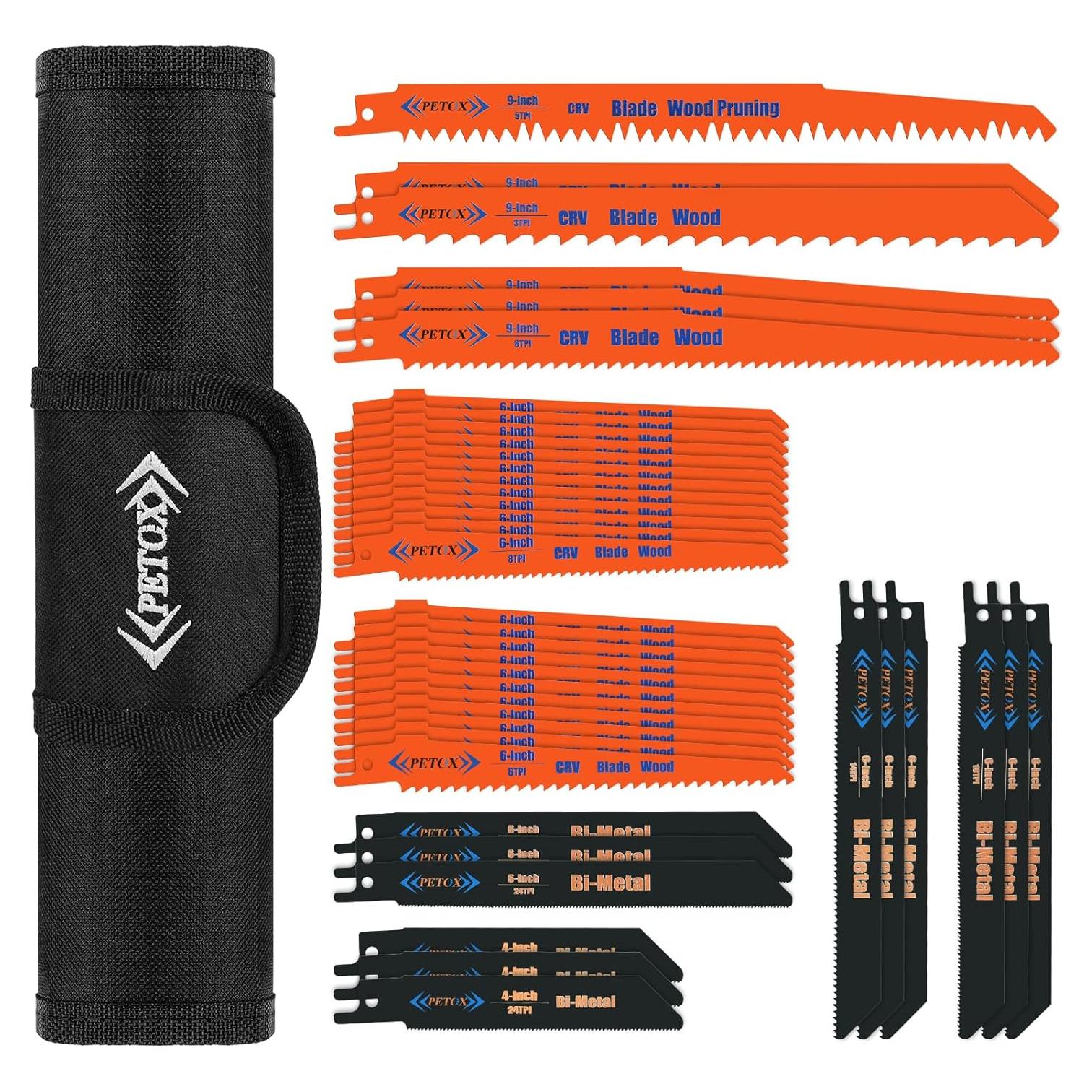 Juego de 40 Hojas de Sierra Recíproca PETOX para Metal y Madera