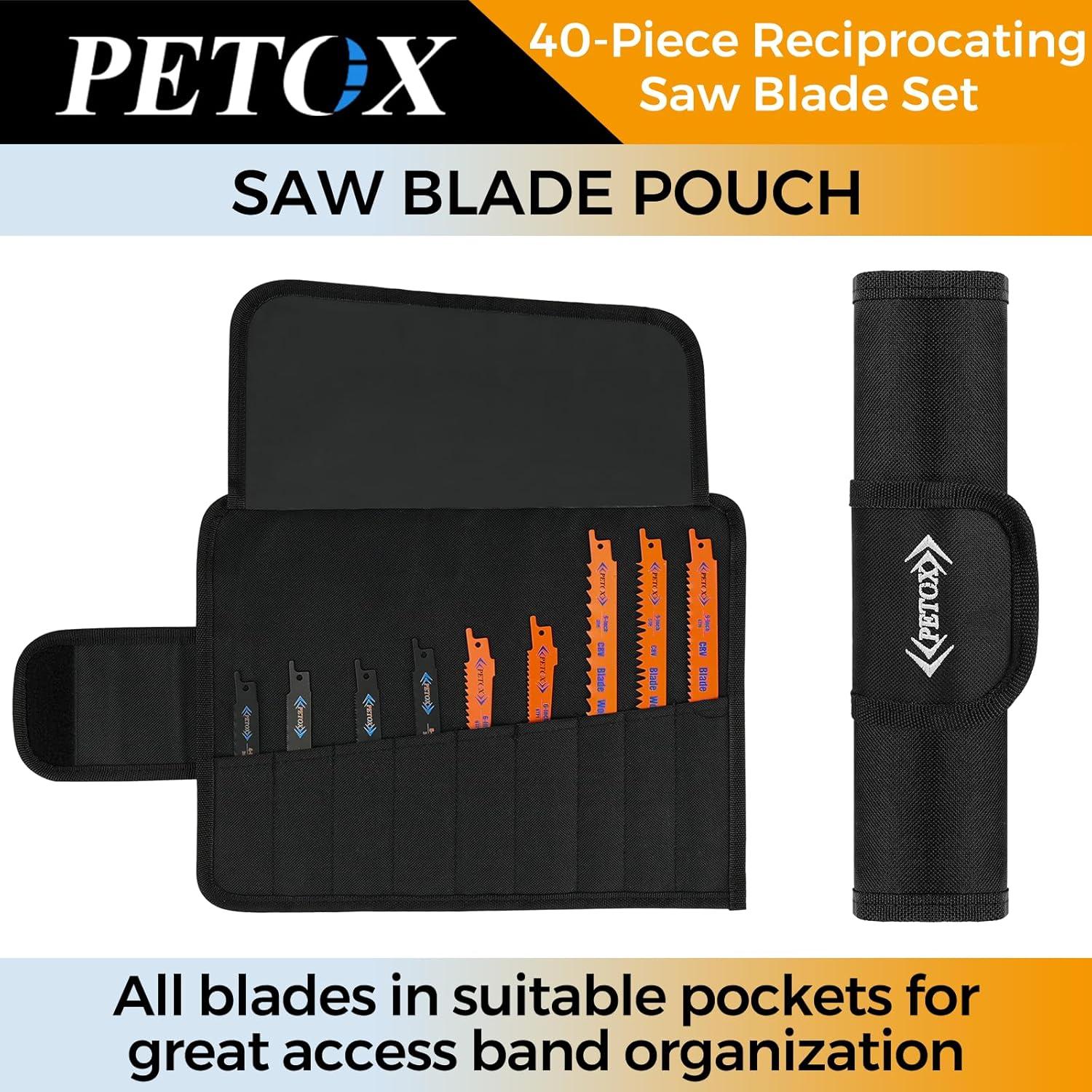 Juego de 40 Hojas de Sierra Recíproca PETOX para Metal y Madera