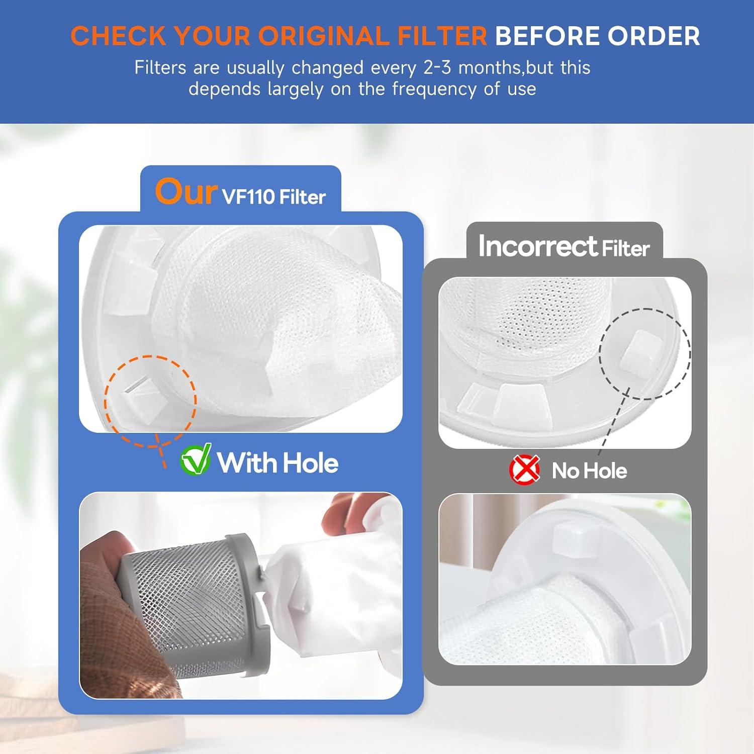 Paquete de 6 Filtros VF110 Aliddle para Aspiradora Black and Decker