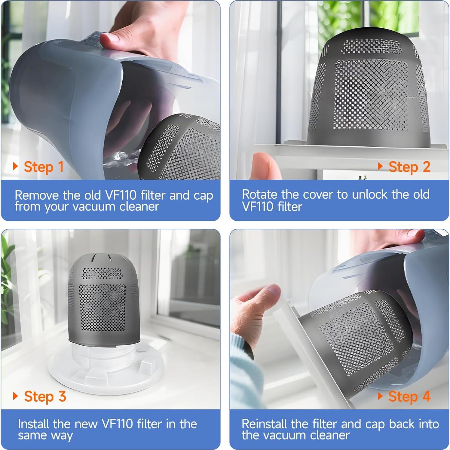 Paquete de 6 Filtros VF110 Aliddle para Aspiradora Black and Decker